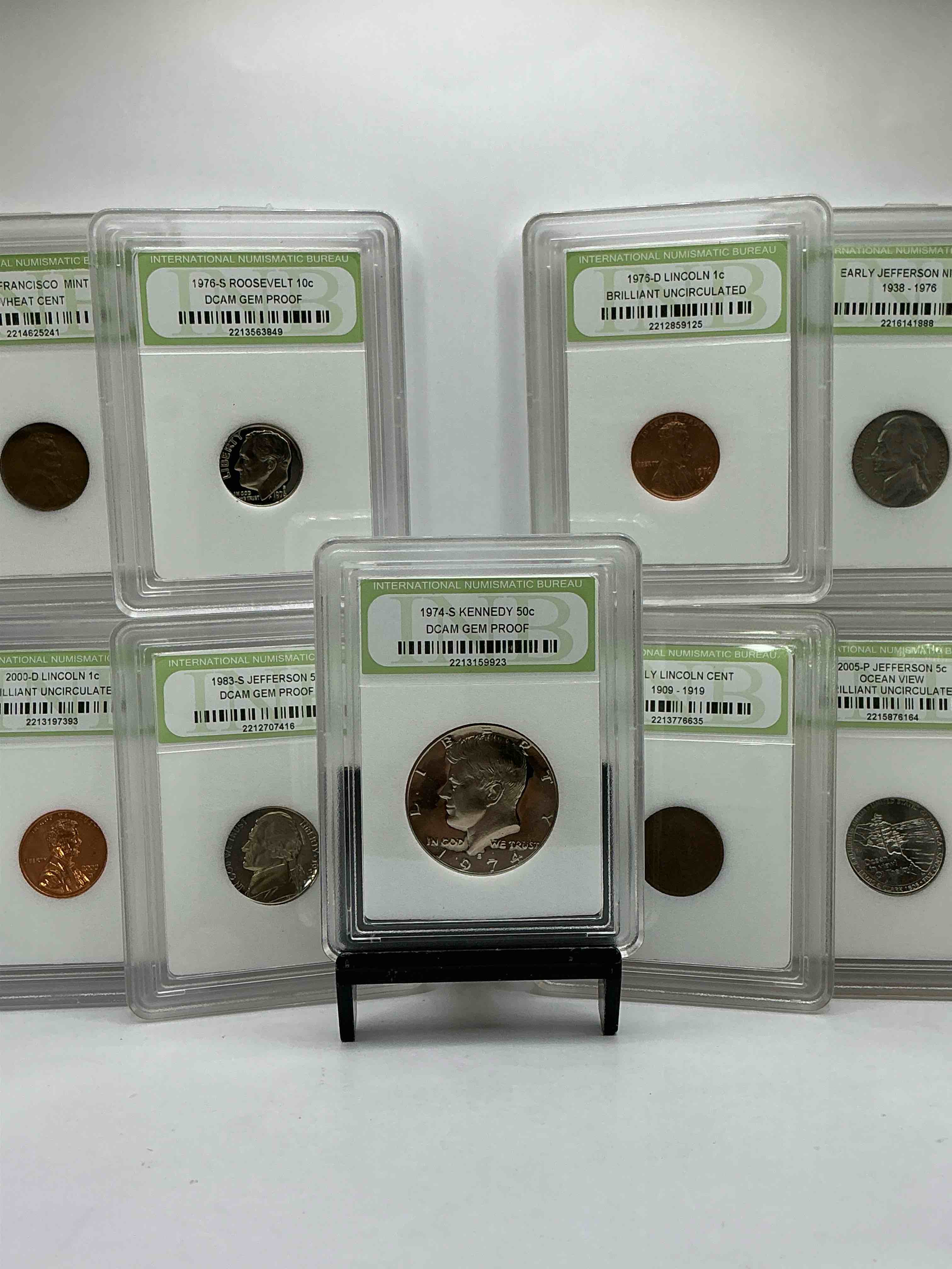 Collector's Dream! 9 Different Rare, Slabbed U.S. Collector Coins In Certified/Catalogued Protective Slab Cases! A Great Way to Build An Incredible Collection Of Protected, Rare U.S. Coins! Great For The Coin Fan & Collector!