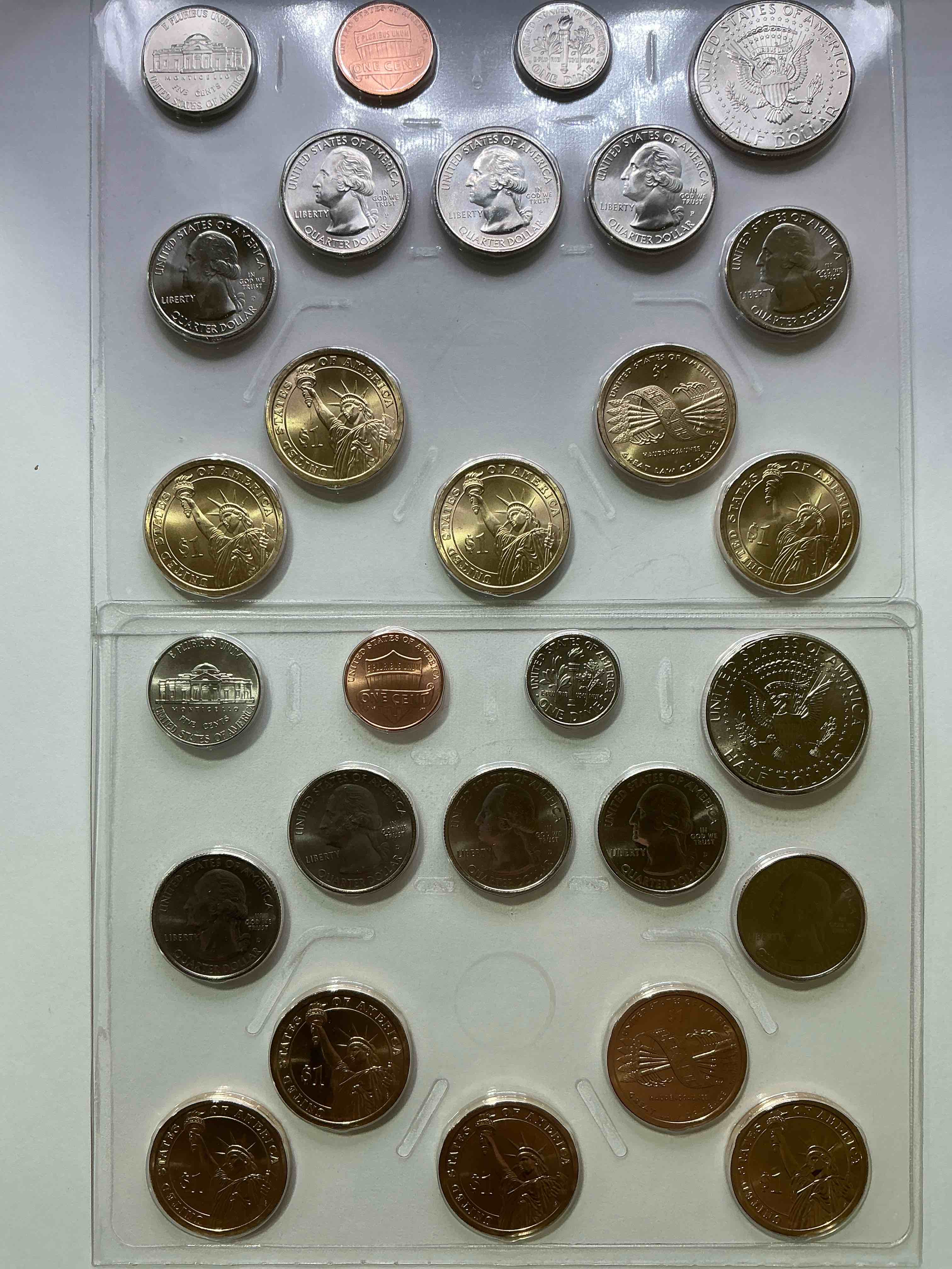 2010 Uncirculated Mint Coins! 28 Coin Lot, With MULTIPLE Dollar Coins, Half Dollars, Quarters, Dimes, Nickels & Pennies! WOW!