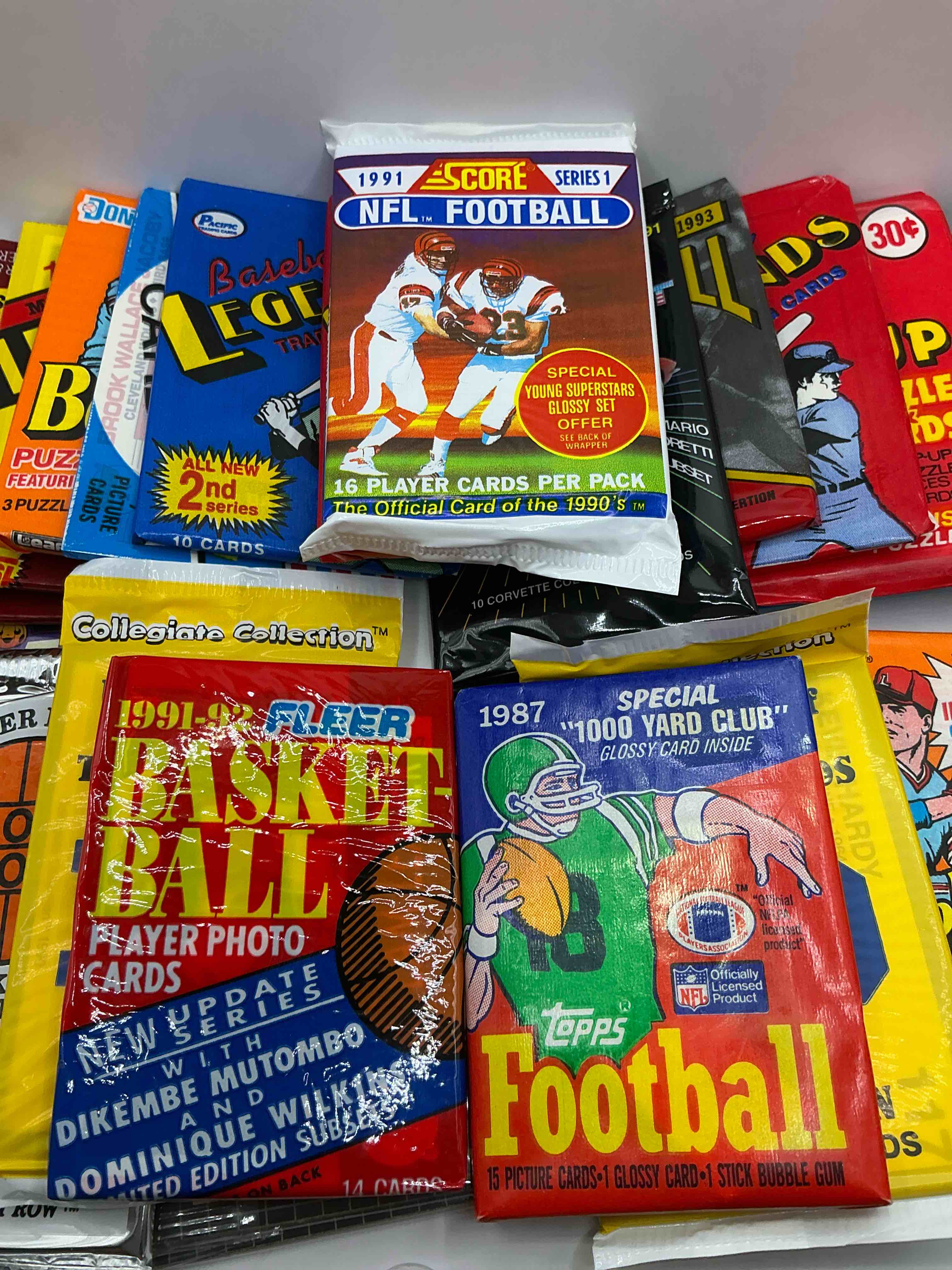 Condition photo showing New/Like New for Pack Palooza! All Different Sports & Years! Baseball, Hockey, Football & So Many More! Pack Variety!