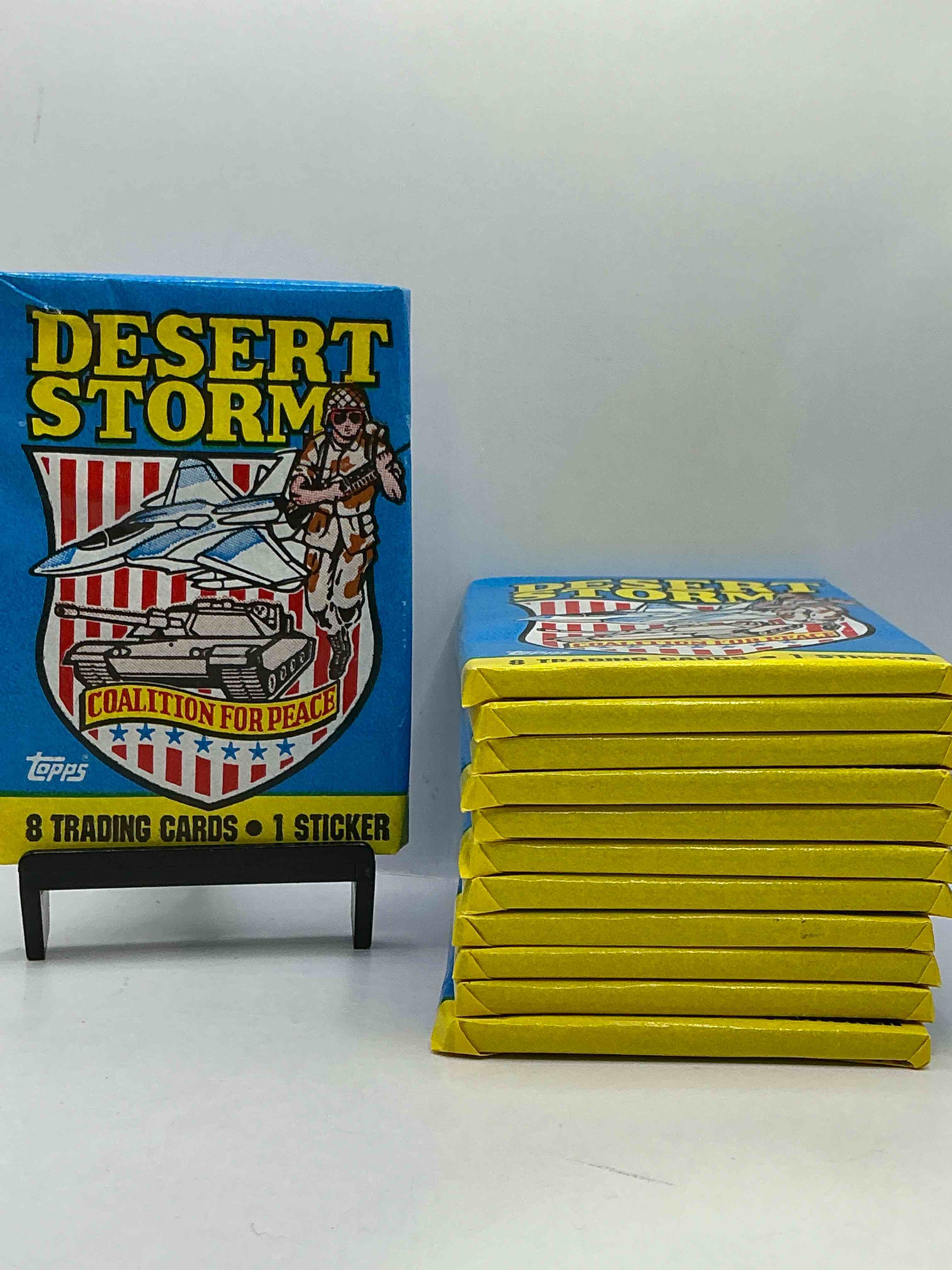 Calling Veterans! Awesome 1991 Desert Storm Coalition For Peace Unopened Wax Pack, Direct From Original Sealed Retail Case! Great Gift For Veterans!