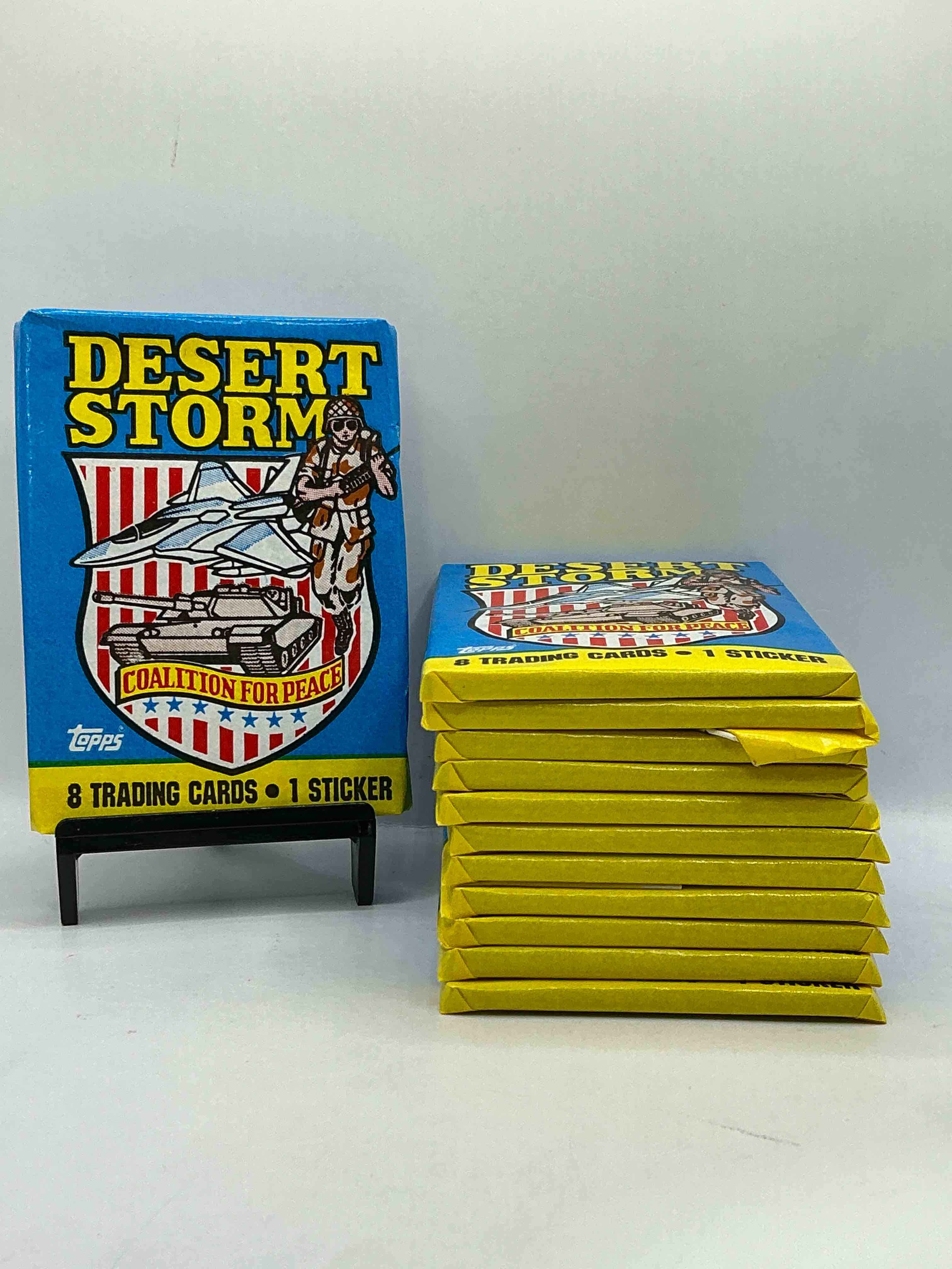 Calling Veterans! Awesome 1991 Desert Storm Coalition For Peace Unopened Wax Pack, Direct From Original Sealed Retail Case! Great Gift For Veterans!