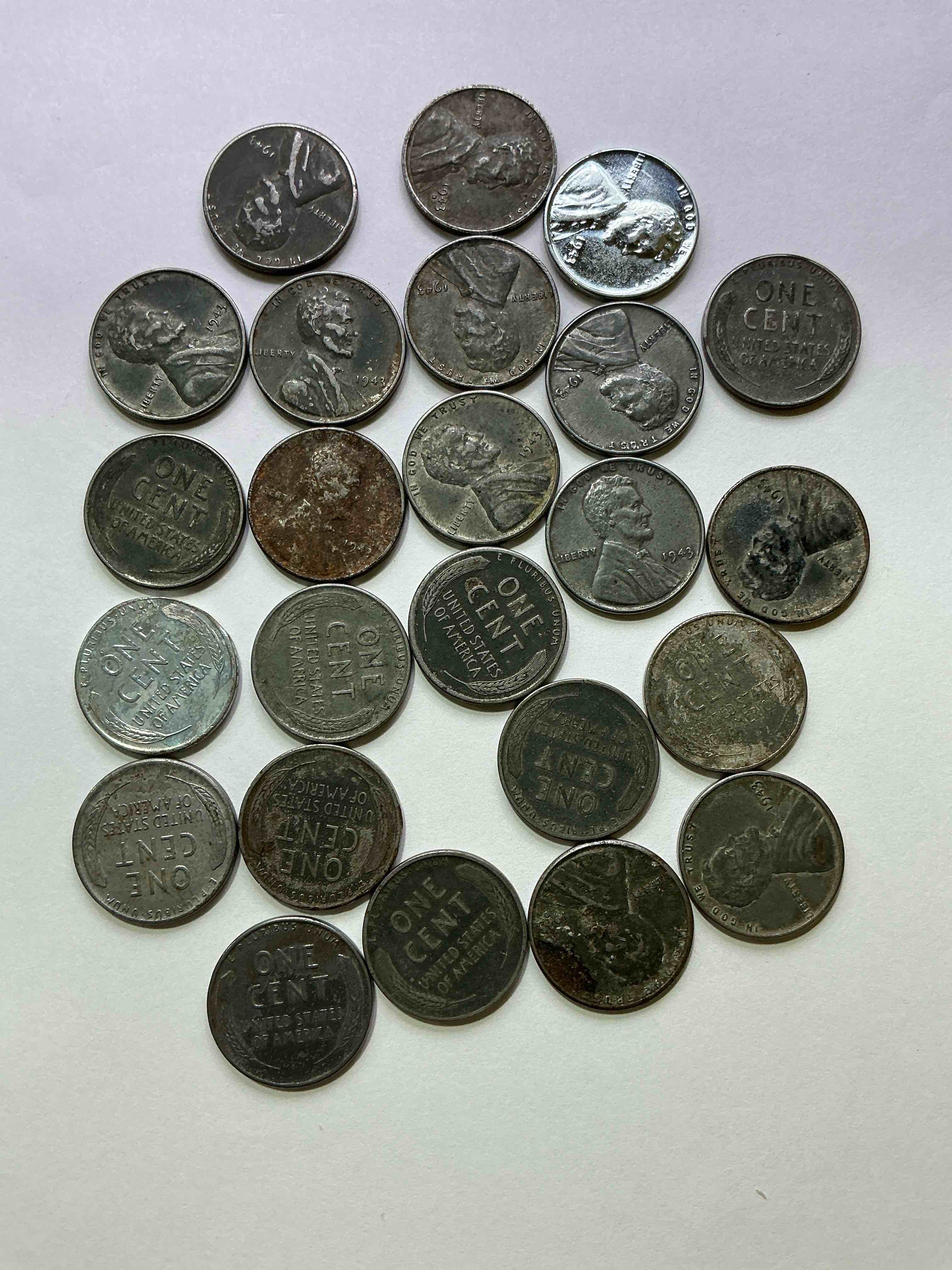 1943 World War Il History! Did You Know That In 1943 Copper Was So Valuable For Making Ammunition That The U.S. Treasury Made Pennies Out Of Steel?! 1943 STEEL Pennies Have Become Valuable, Rare Collector Items! Up For Auction Are Rare WWII Steel Pennies Appearing Circulated. Own Pieces Of World War II History That Are An Awesome Investment!