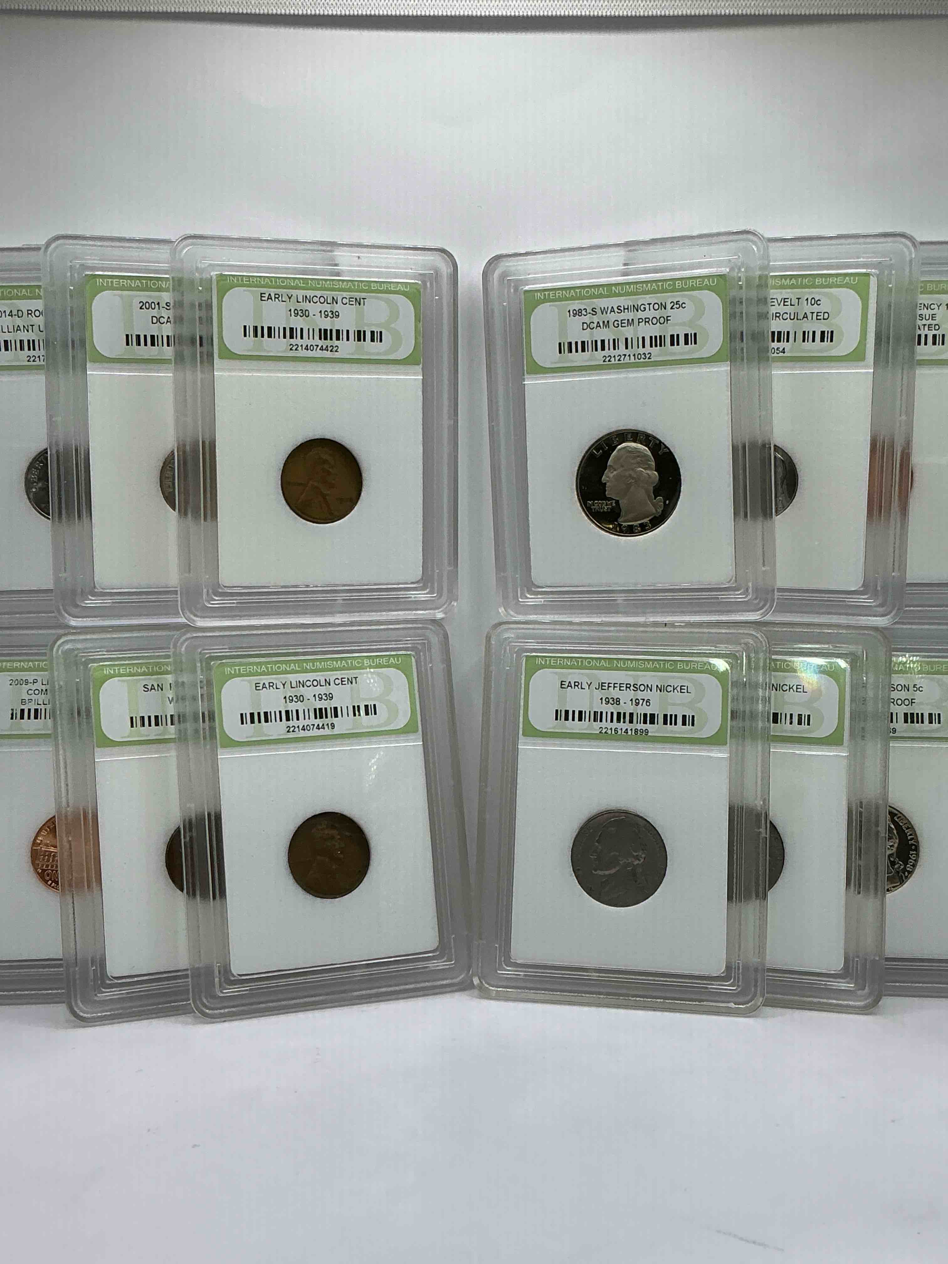 Collector's Dream! 12 Different Rare, Slabbed U.S. Collector Coins In Certified/Catalogued Protective Slab Cases! A Great Way to Build An Incredible Collection Of Protected, Rare U.S. Coins! Great For The Coin Fan & Collector!