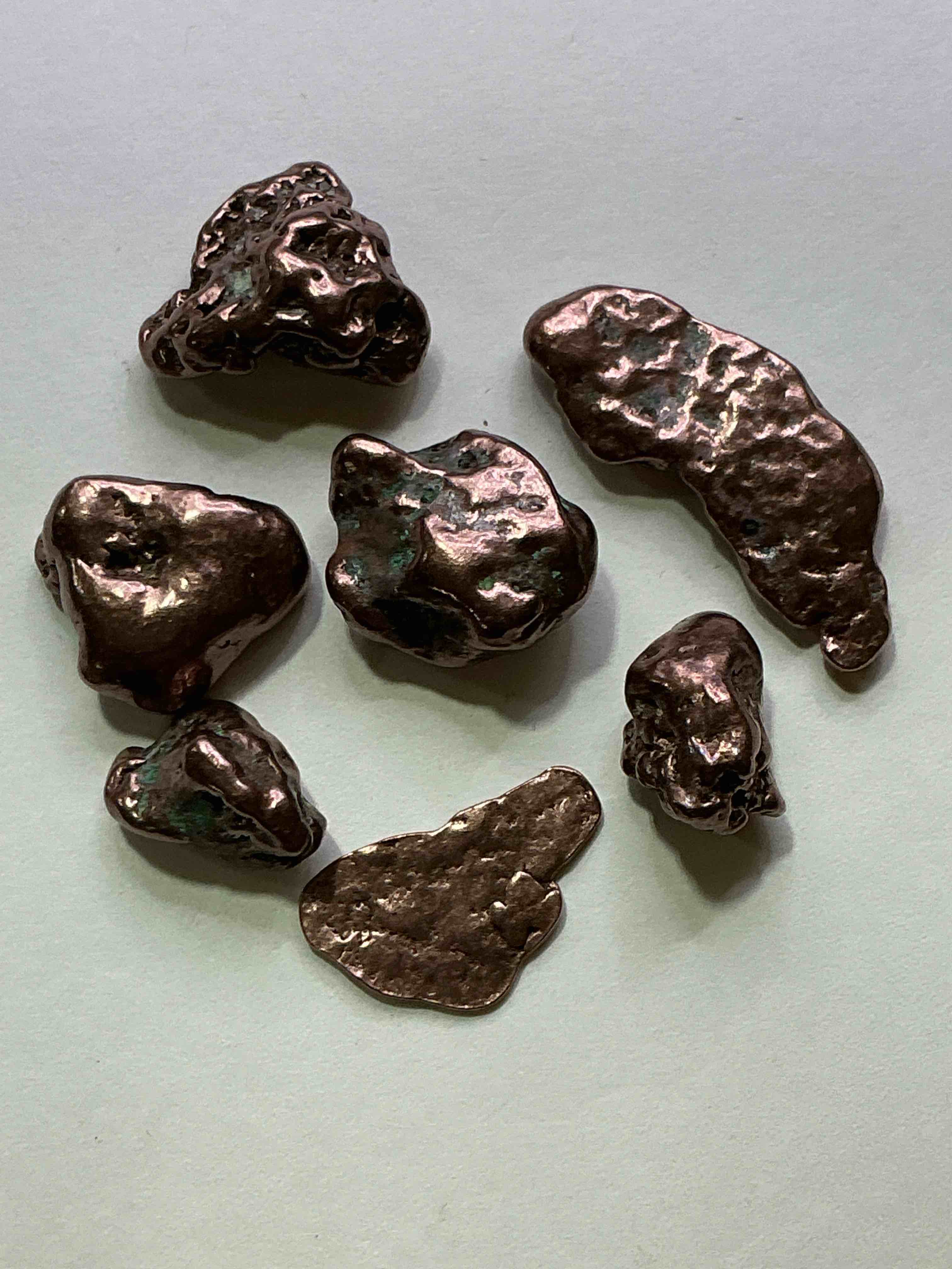 Copper Nuggets In Rare Form! Check Out These Rarely Seen Approximately .999 Copper Nuggets Direct From Prospecting In Copper Harbor, Michigan! Copper In Nugget Form Is Rarely Seen & Each Piece Is Completely Unique. A Great Investment In Fine U.S. Michigan Copper & Also Really Cool Conversation Pieces!