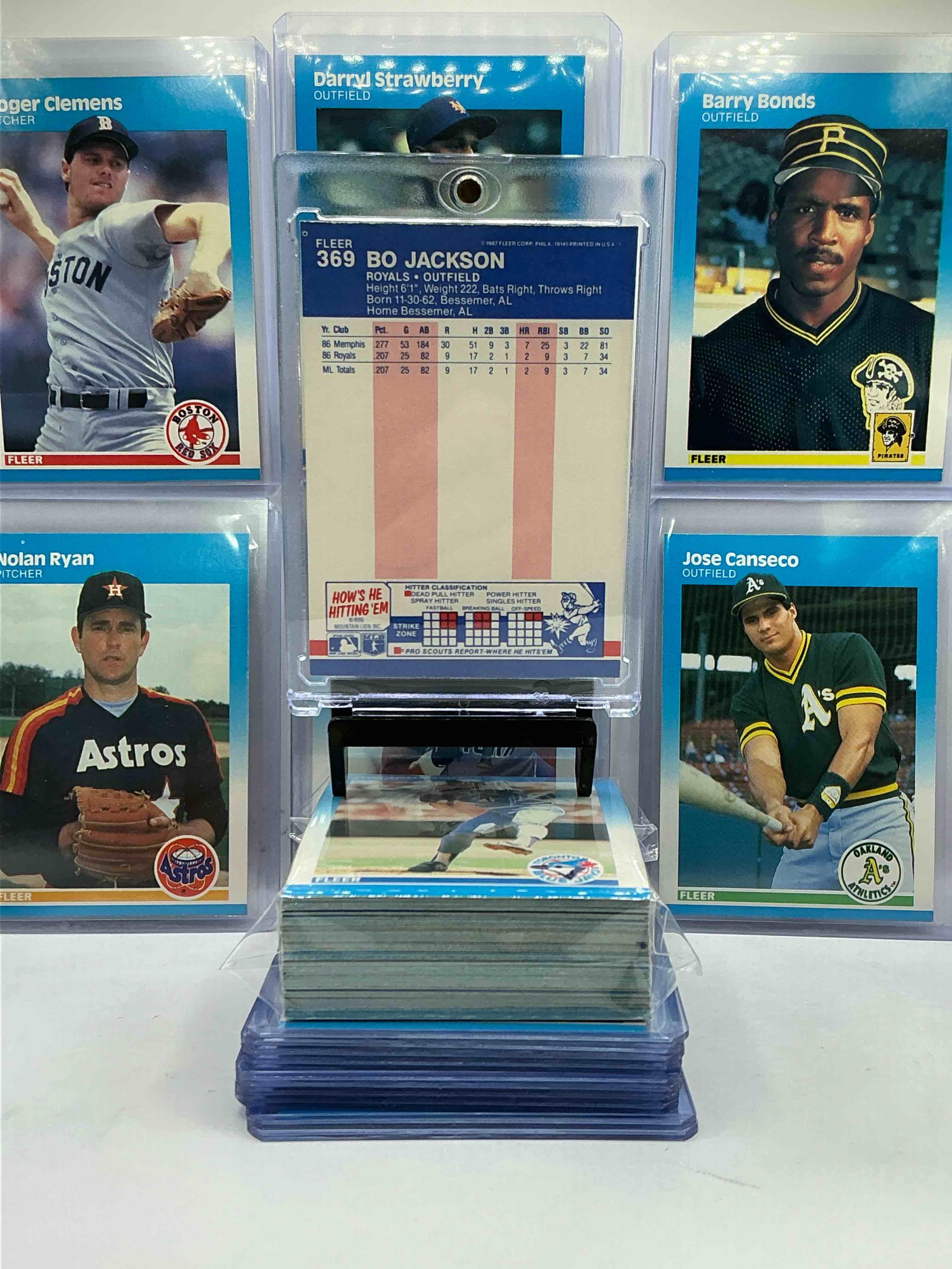 Condition photo showing New/Like New for 1987 Fleer Baseball 50 Card Craziness! The Biggest Names In Baseball From The Decade! Pete Rose, Nolan Ryan, Roger Clemens, Don Mattingly, Darryl Strawberry, Wade Boggs, Ryne Sandberg, Cal Ripken, Rickey Henderson & More! These Cards Are Getting More & More Rare By The Day, Don't Miss This Opportunity To Have These Rare 1986 Baseball Cards Filled With Baseball Legends!