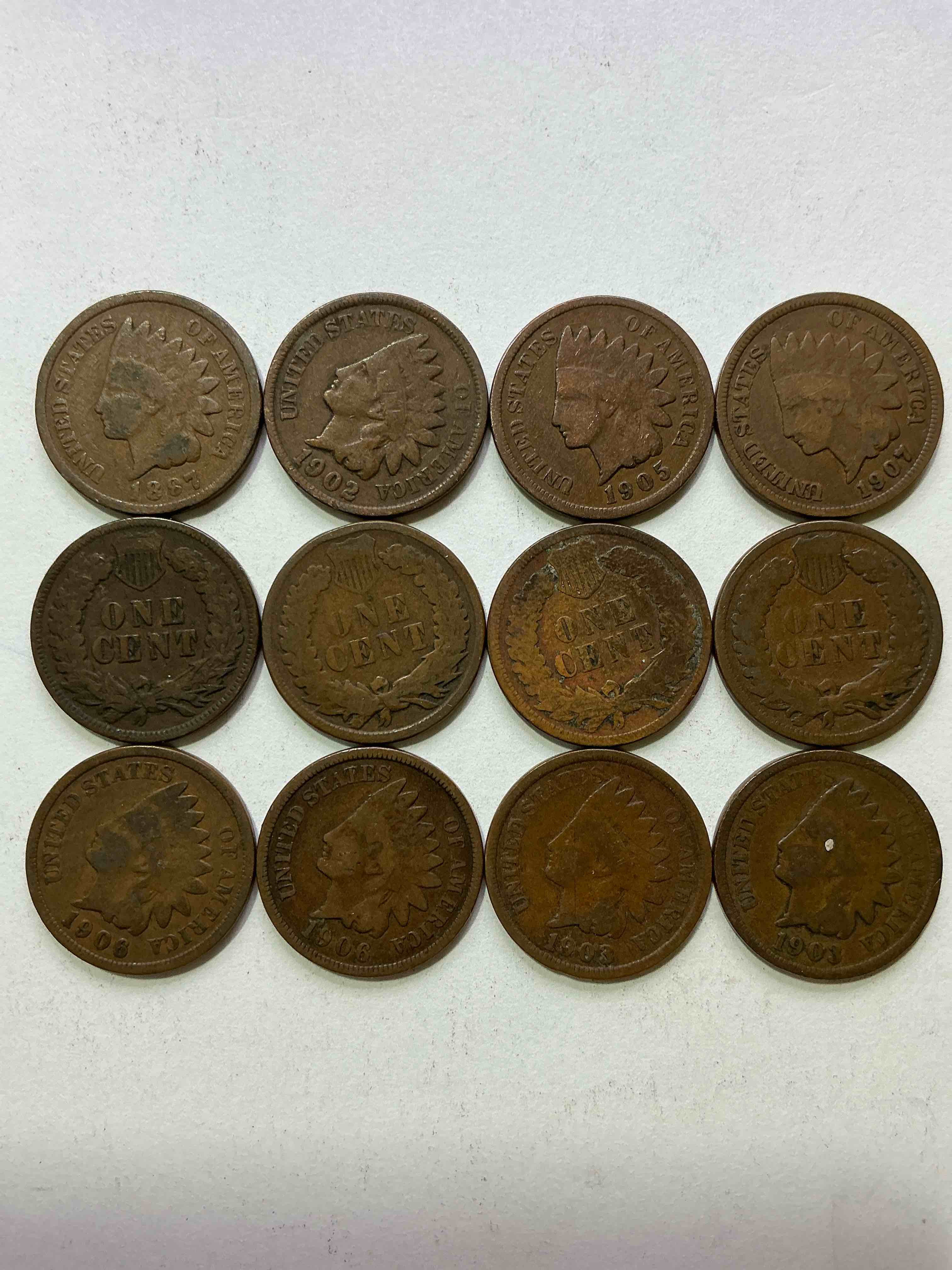 Indian Head Pennies! These Gorgeous U.S. Pennies Were Minted From 1859-1909 & Have Become Serious Collector Items! The "Indian Head" Design Is Actually A Representation Of Lady Liberty Wearing An Indian Headdress. Here Are Beautiful, Well-Kept Examples Representing Many Different Mint Years! Great For Collecting, Investing & Learning History, & Rare With Visible Dates!