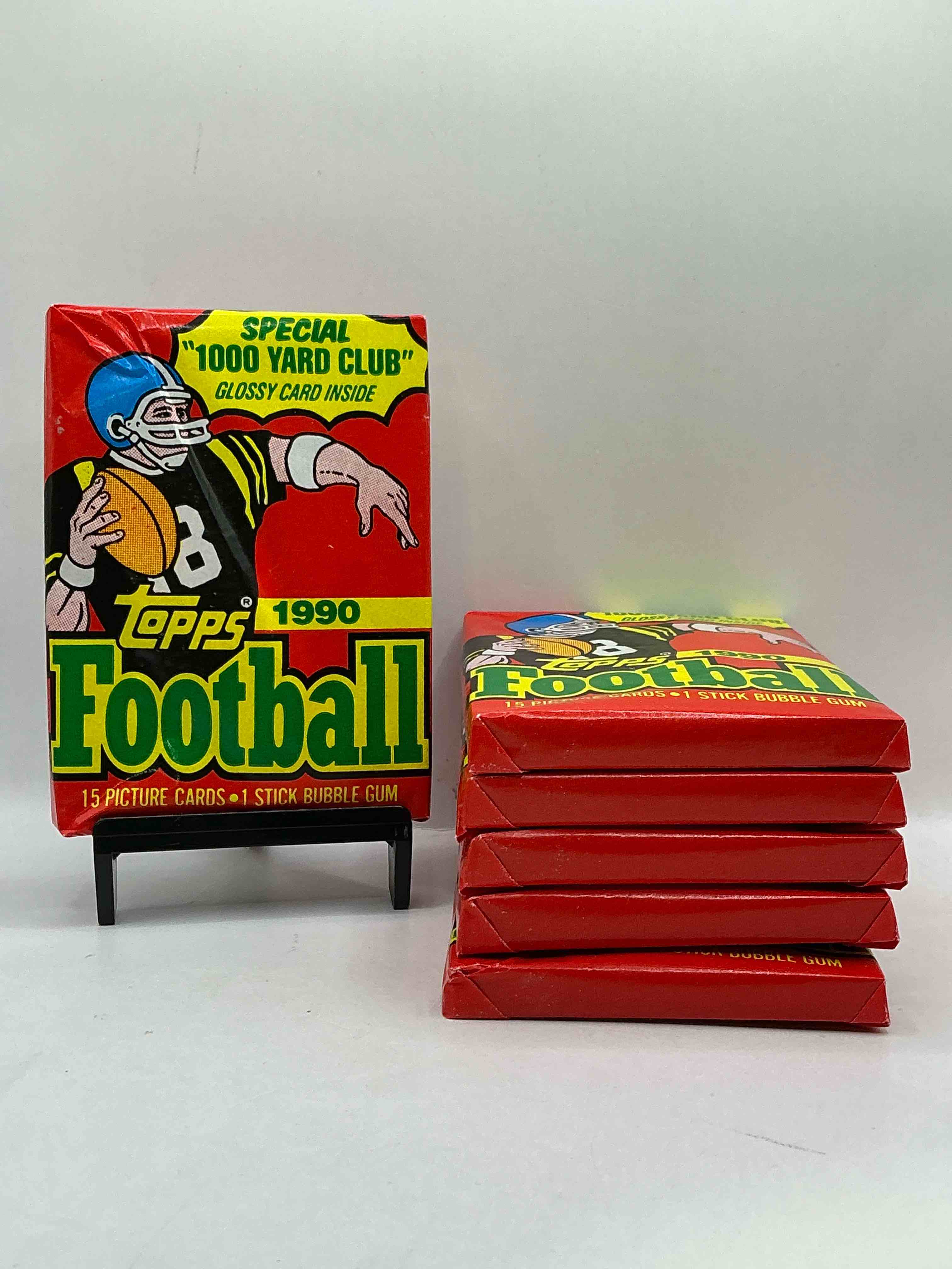 Joe Montana, Emmitt Smith & Barry Sanders!? 1990 Topps Football Unopened Sports Card Wax Pack, Direct From Original Retail Box! Getting Hard To Find! Search For Early Barry Sanders & Jerry Rice & So Much More!