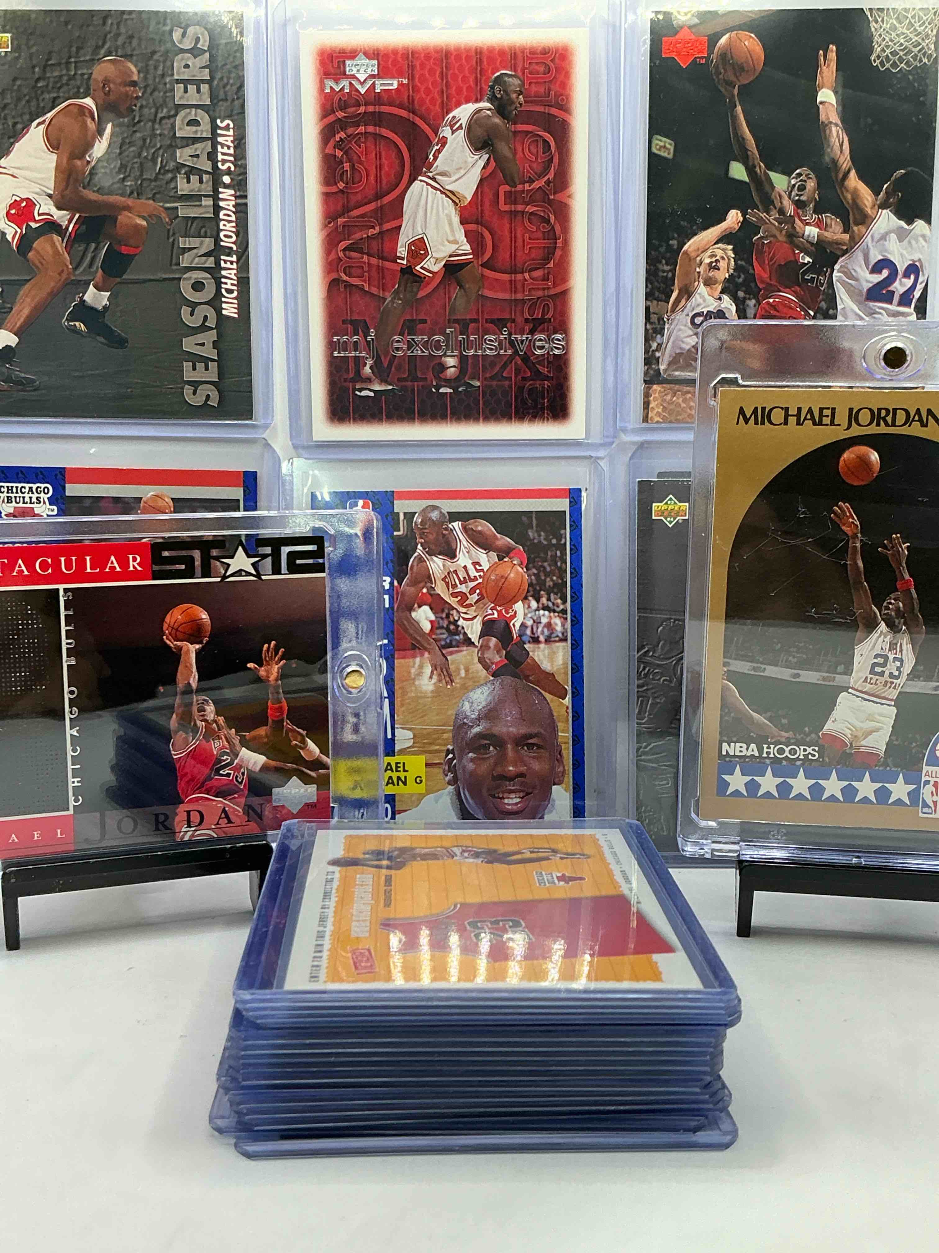 Collect The GOAT! Michael Jordan 24 Card Lot… All Different Brands, Years & Styles! Victory, Upper Deck, Fleer & More! Michael Jordan 24 Card Lot! WOW!