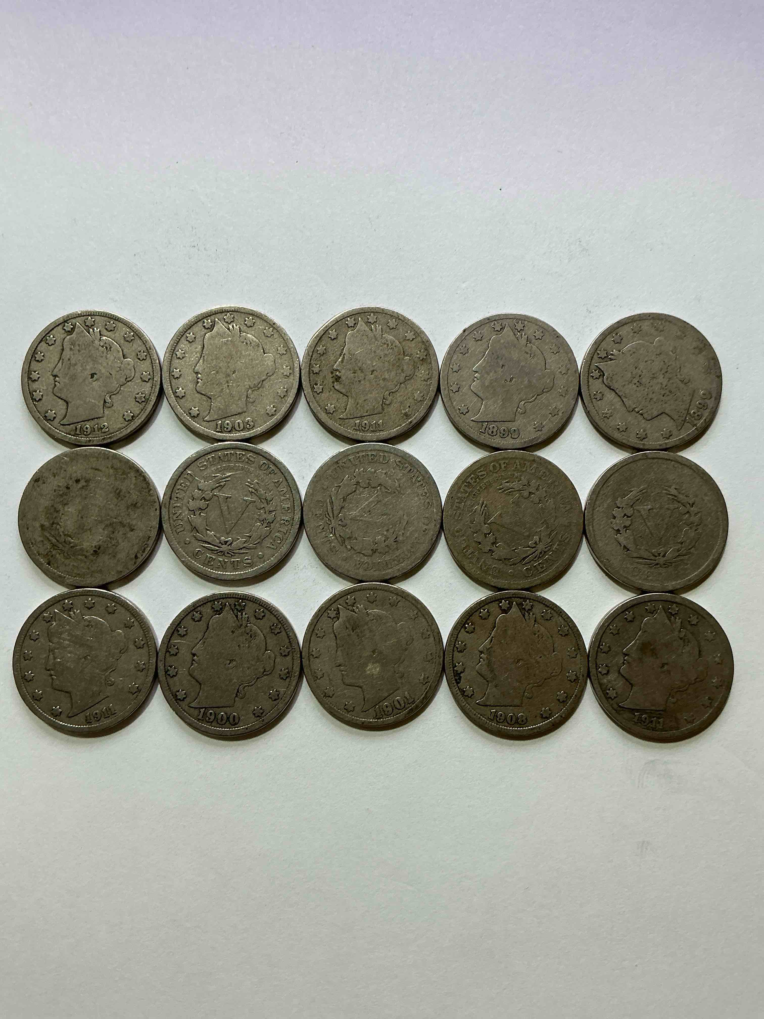 Antique U.S. V Nickels! Think Of The History These Coins Have Seen!, Liberty Head V Nickels Were Minted Up Until 1913 & Were The Style Of Nickels Before Buffalo Nickels. Own Some Cool Pieces Of History! Rare To See These Coins With The "Date On" In Circulated Condition!