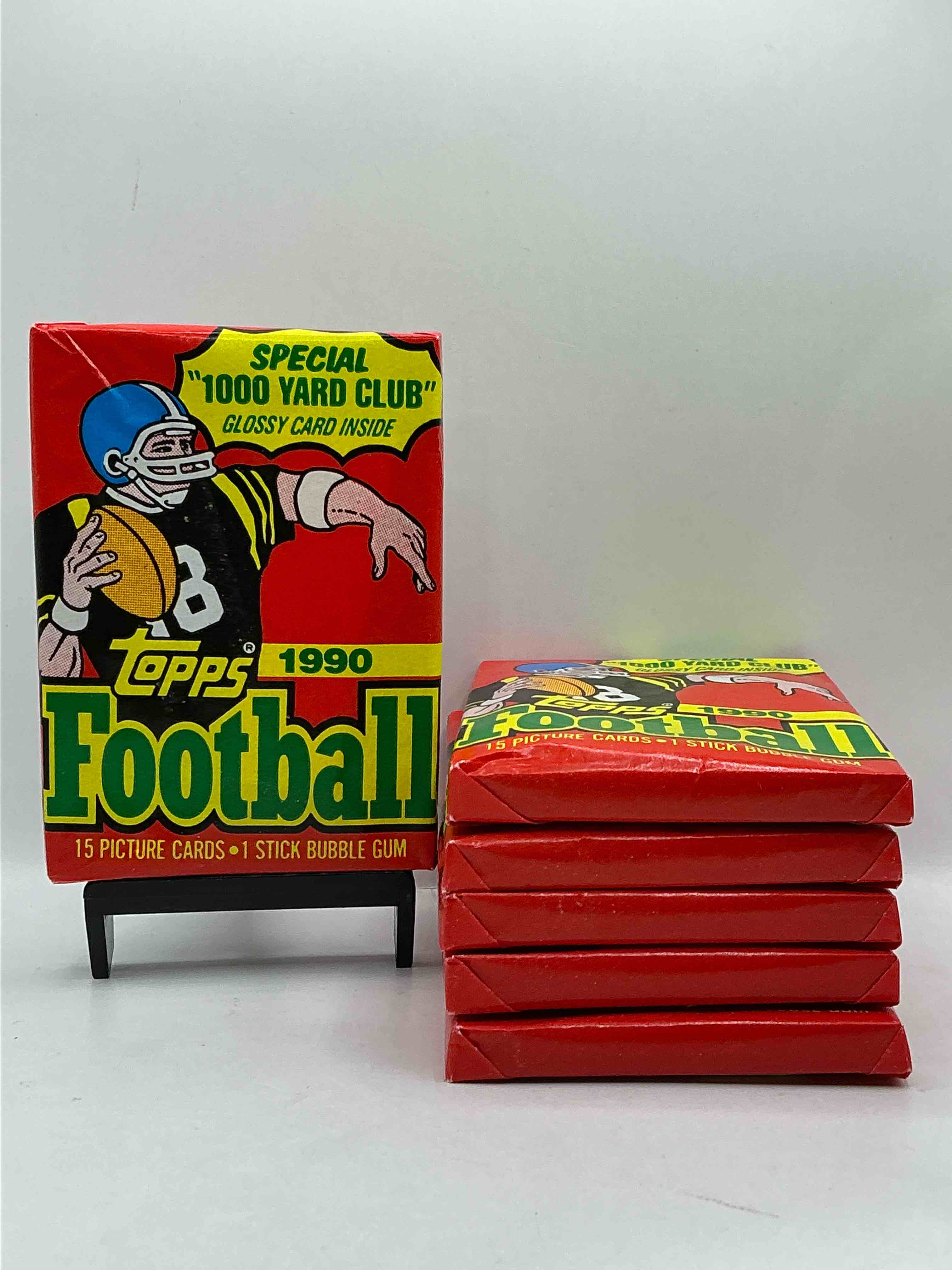 Joe Montana, Emmitt Smith & Barry Sanders!? 1990 Topps Football Unopened Sports Card Wax Pack, Direct From Original Retail Box! Getting Hard To Find! Search For Early Barry Sanders & Jerry Rice & So Much More!