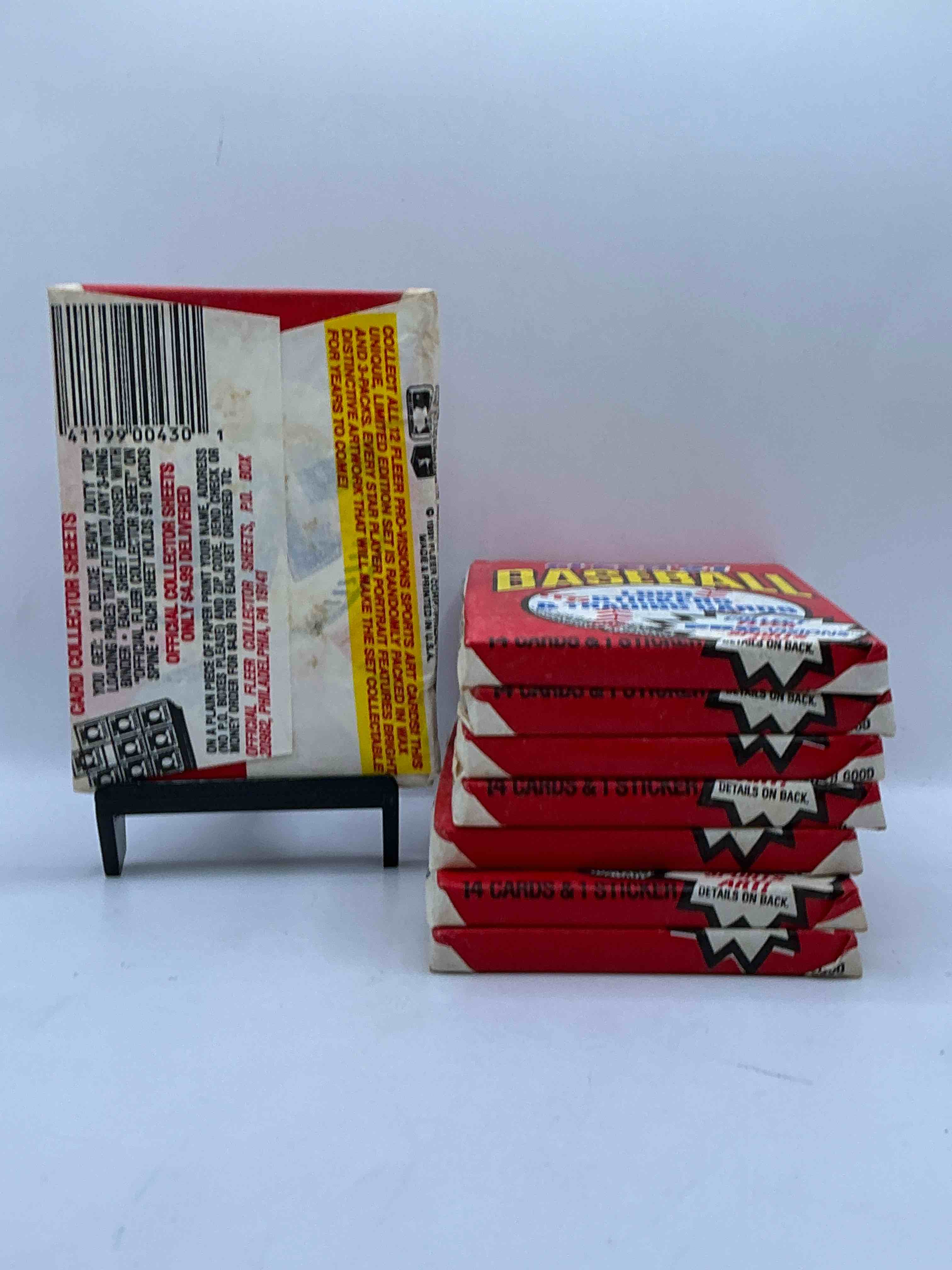 Condition photo showing New/Like New for 1991 Fleer Baseball Unopened Pack, Direct From Original Sealed Retail Case! Search For Griffey Jr. & Barry Bonds "Generation Stars" Combo Card #710 (PSA 10 Value $200), Nolan Ryan, Don Mattingly & So Much More!