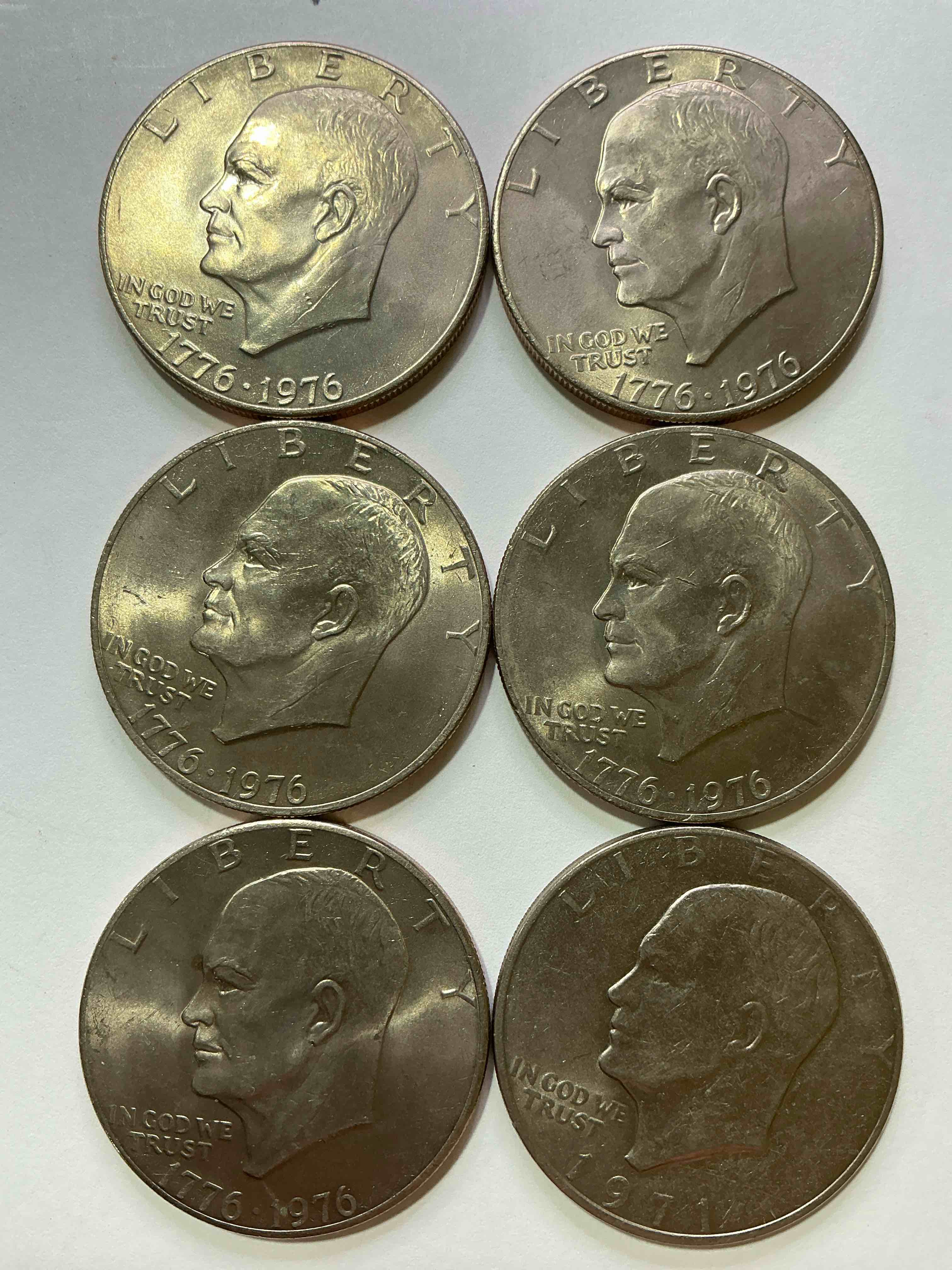Gorgeous Eisenhower Dollar Coins! These Striking, Large U.S. Coins Were Minted From 1971-1978. Here Are Gorgeous Examples Of “Ike" Dollars From 1976! These Coins Have Become Immensely Popular With Collectors & Some Have Great Toning!
