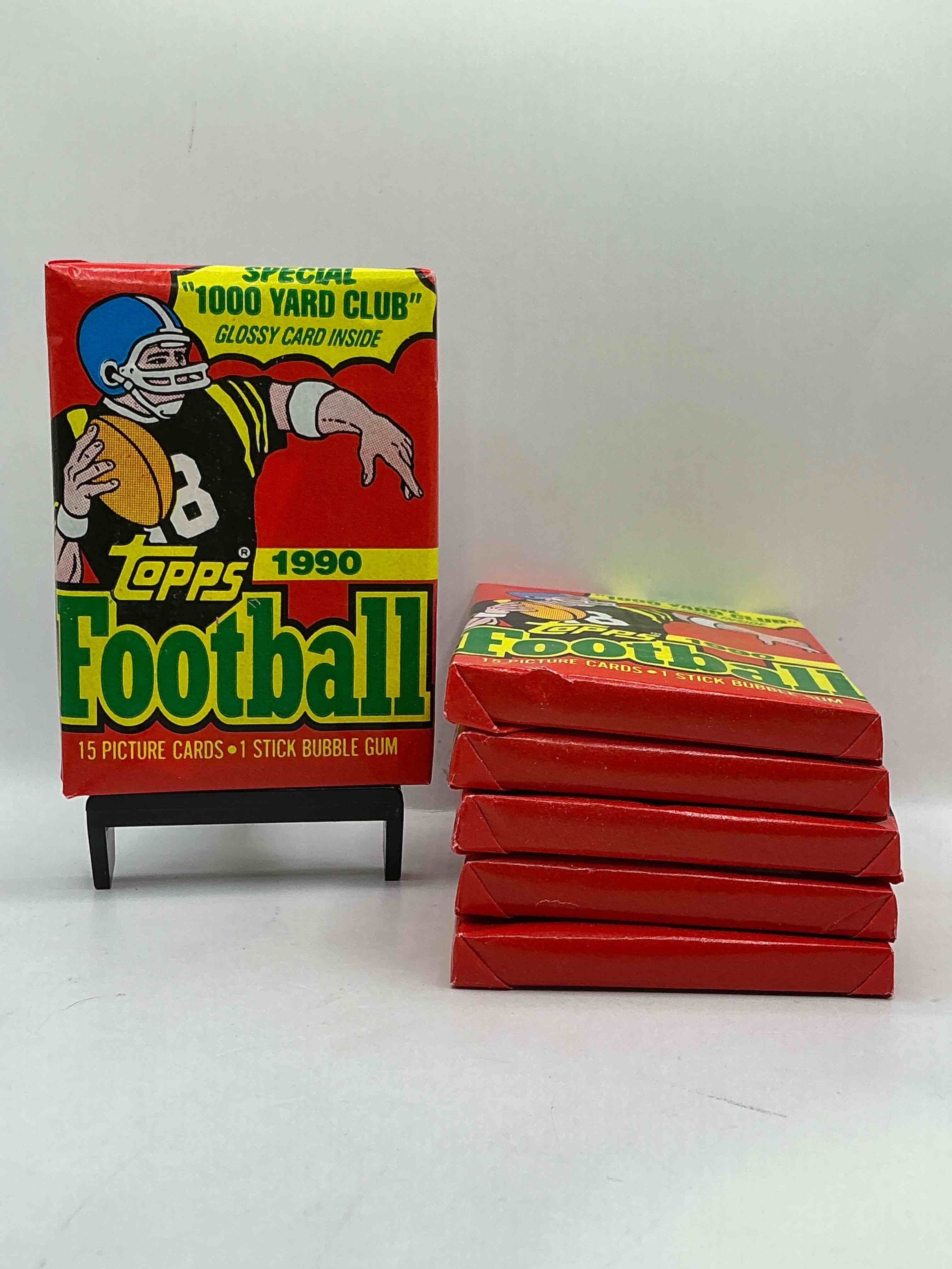 Joe Montana, Emmitt Smith & Barry Sanders!? 1990 Topps Football Unopened Sports Card Wax Pack, Direct From Original Retail Box! Getting Hard To Find! Search For Early Barry Sanders & Jerry Rice & So Much More!