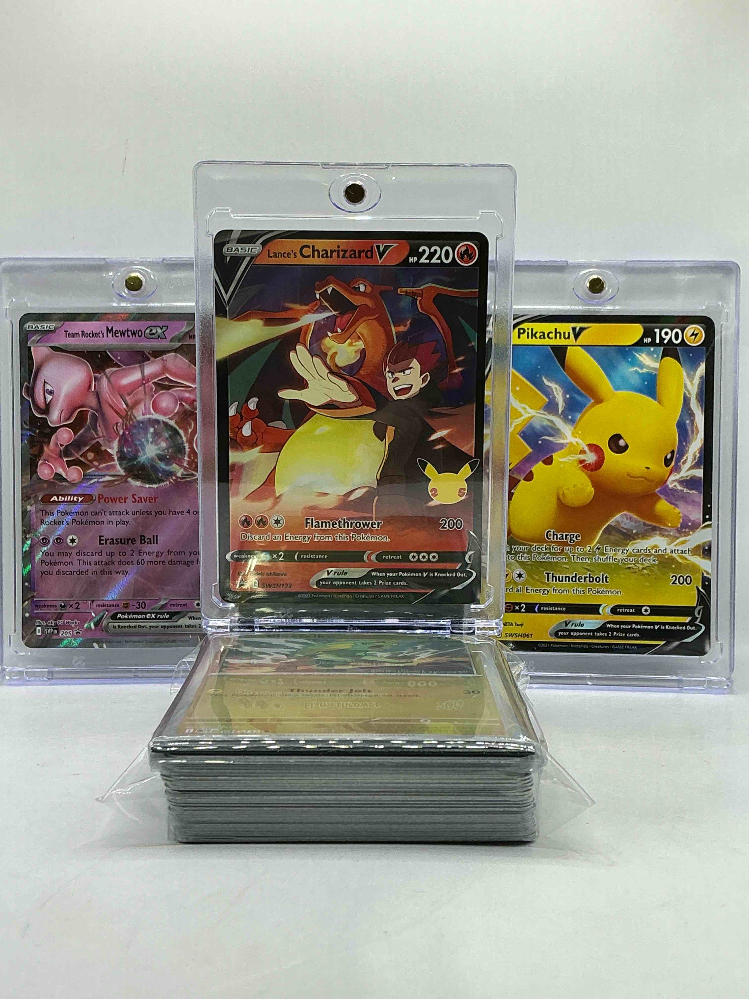 Charizard V, Mewtwo EX, Pikachu V & More! Insane Trio, Some Of The Most Collected Pokemon Out There! Wow! Pokémon Palooza! This 50 Card Lot Includes Rare Cards, Legends, Heroes, Commons & More!