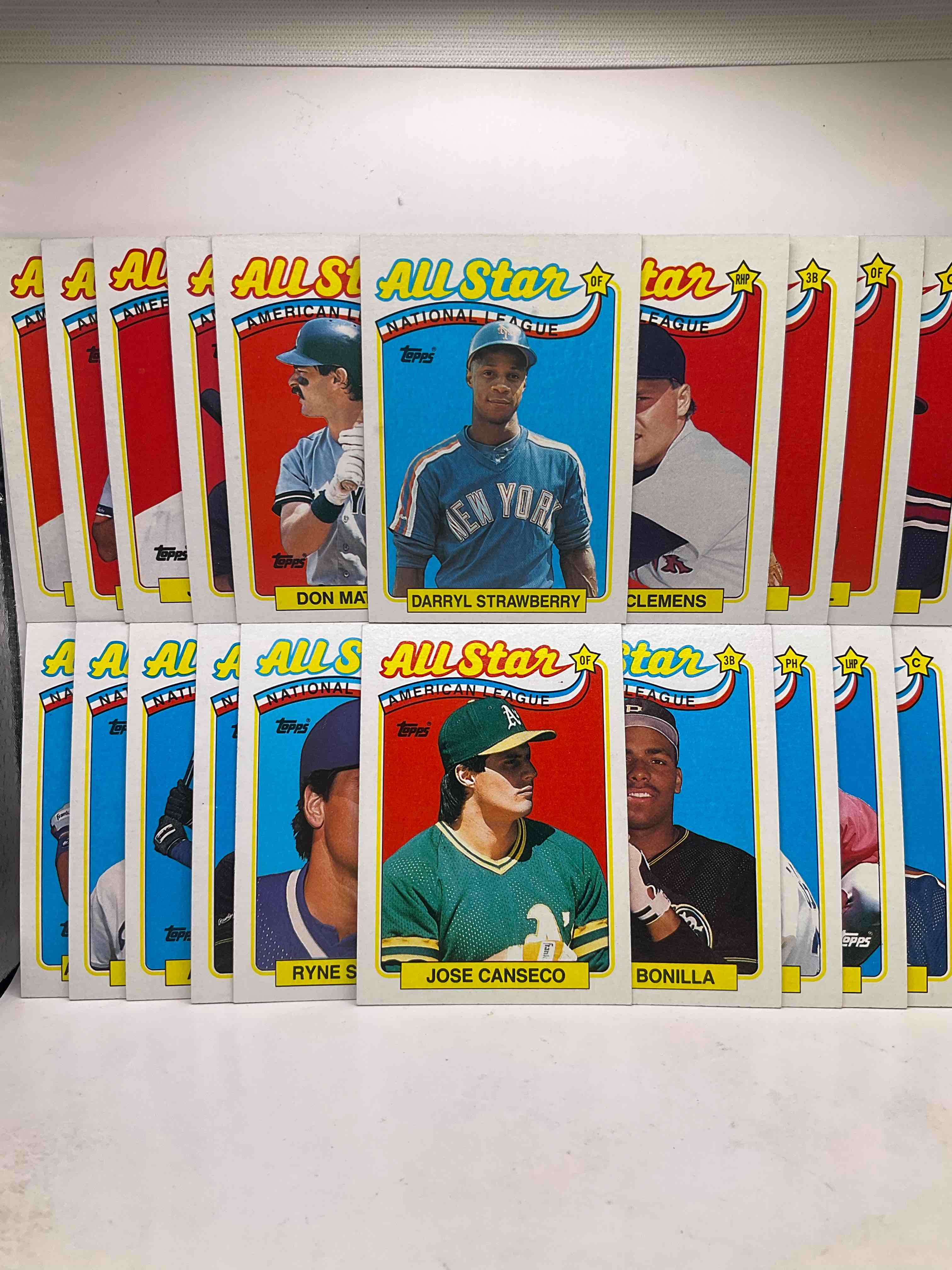 1989 Topps Baseball All Star Set! Insane Legends! 22 Card All Stars From 1988! Don Mattingly, Roger Clemens, Ryne Sandberg, Tony Gwynn, Ozzie Smith & More!