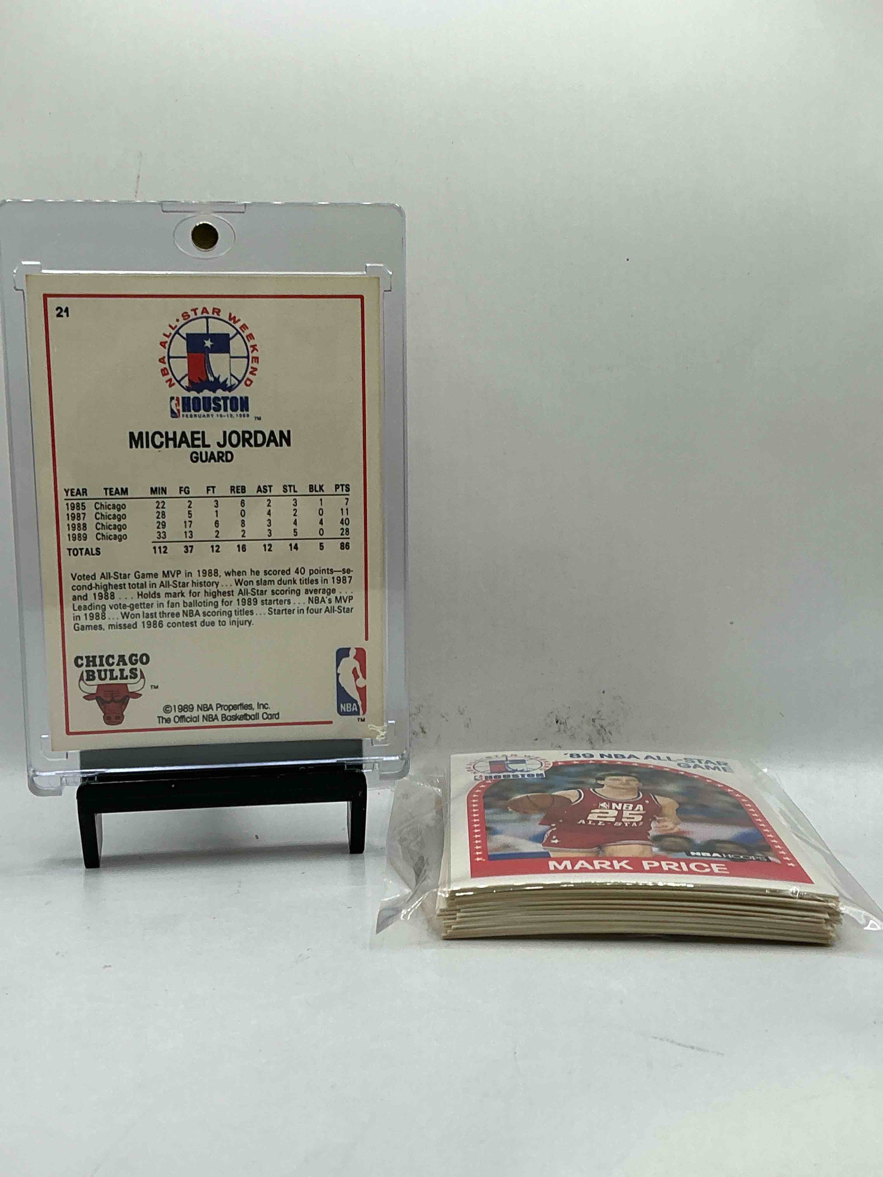 Condition photo showing New/Like New for 1989 NBA Hoops All Star 24 Card Set! Wow! The Best Players From The Year!Michael Jordan, Karl Malone, Magic Johnson, Akeem Olajuwon, Tom Chambers, Charles Barkley, Chris Mullin, Patrick Ewing, Dale Ellis, Isiah Thomas & More! Wow!