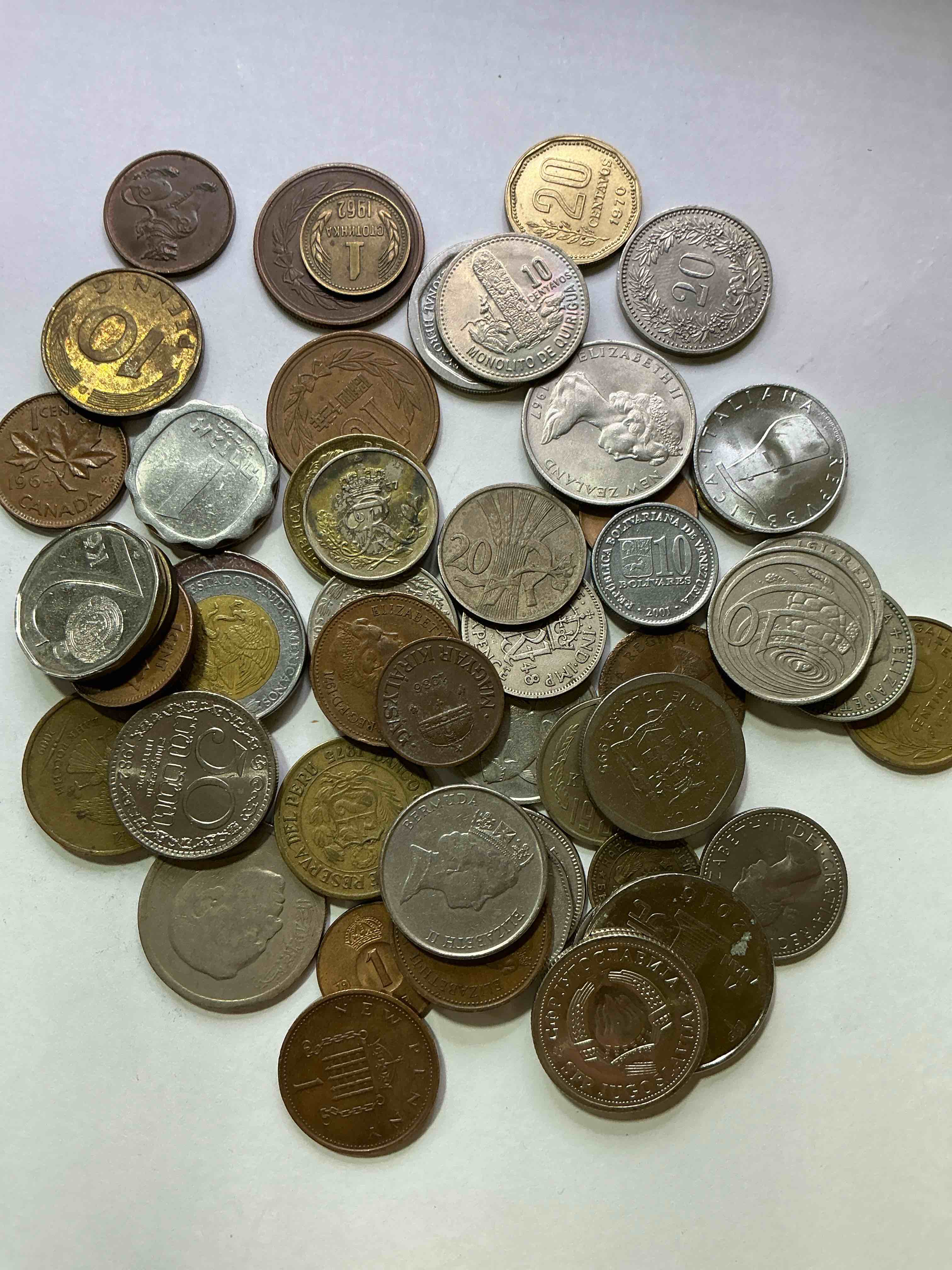 Condition photo showing Good Condition for World Coins, Antique & Vintage! Each Lot Is Unique! Many Different Years, Countries, Sizes & Exotic Places. This Cool Collection Of Antique Coins From Around The World Is Loads Of Fun! Have Fun Identifying Each Coin & Country As A Great Educational Tool! A Great Investment Too!