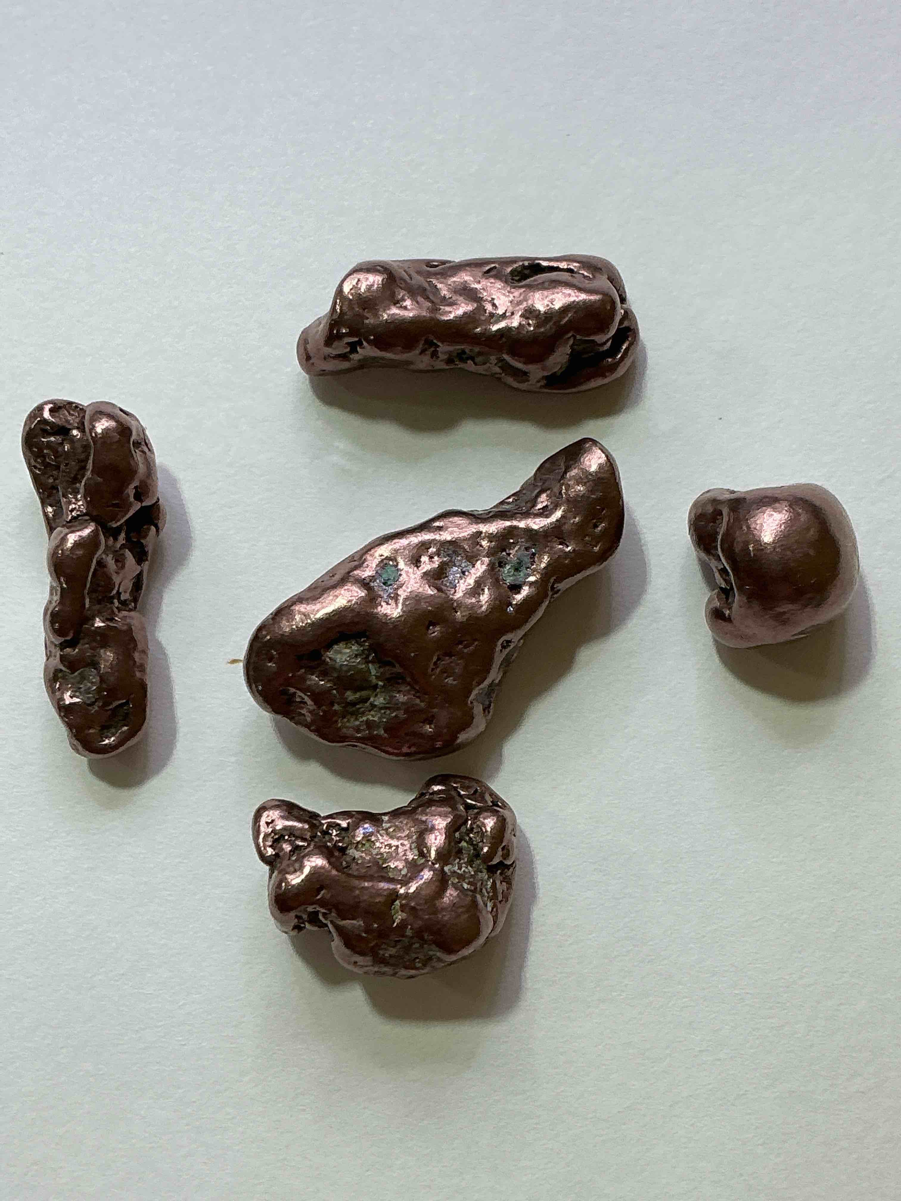 Copper Nuggets In Rare Form! Check Out These Rarely Seen Approximately .999 Copper Nuggets Direct From Prospecting In Copper Harbor, Michigan! Copper In Nugget Form Is Rarely Seen & Each Piece Is Completely Unique. A Great Investment In Fine U.S. Michigan Copper & Also Really Cool Conversation Pieces!