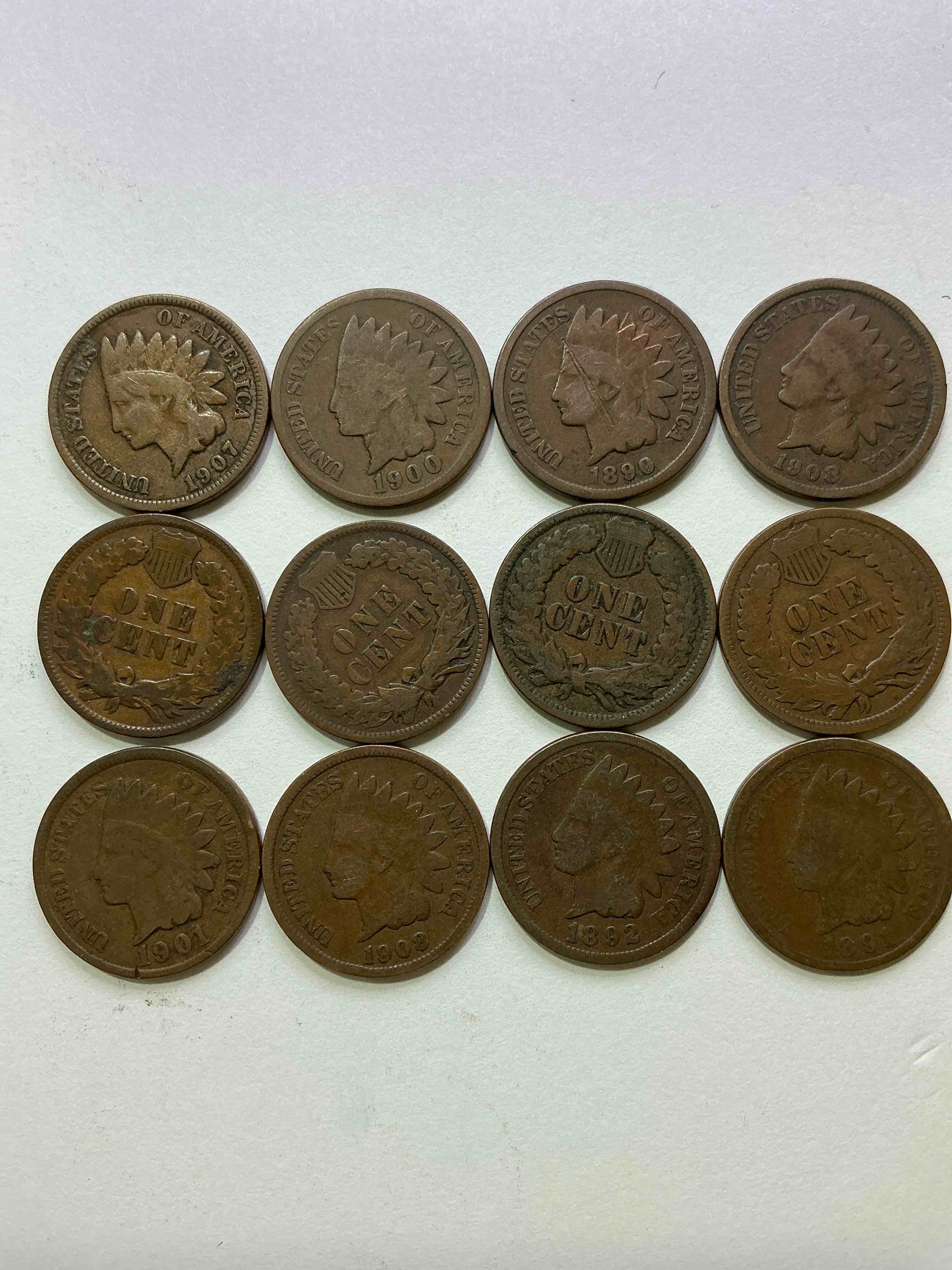 Indian Head Pennies! These Gorgeous U.S. Pennies Were Minted From 1859-1909 & Have Become Serious Collector Items! The "Indian Head" Design Is Actually A Representation Of Lady Liberty Wearing An Indian Headdress. Here Are Beautiful, Well-Kept Examples Representing Many Different Mint Years! Great For Collecting, Investing & Learning History, & Rare With Visible Dates!