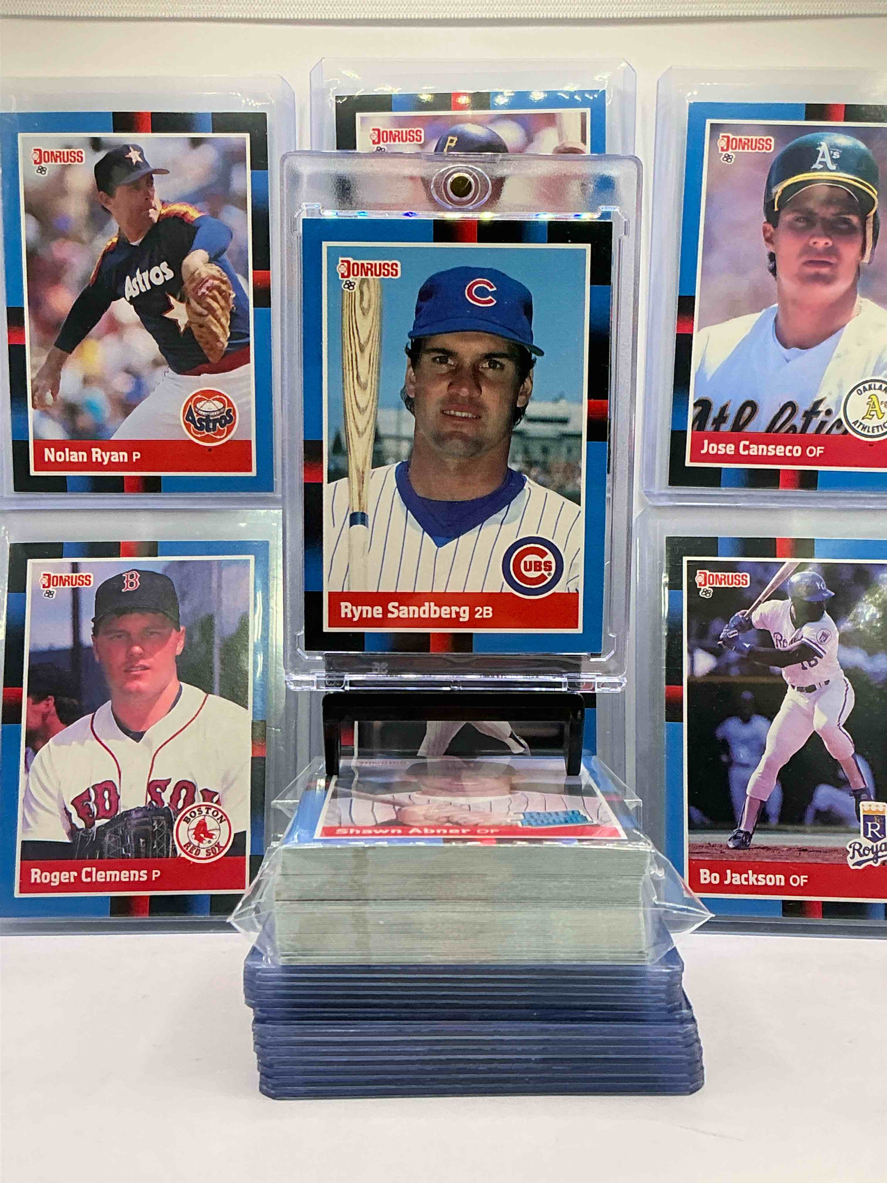 Jose Canseco, Bo Jackson, Barry Bonds & More! 1988 Donruss Baseball 50 Card Craziness! Bo Jackson, Barry Bonds, Kirby Puckett, Tom Glavine, Rickey Henderson, Don Mattingly, Cal Ripken, Wade Boggs, Doc Gooden, Fernando Valenzuela, Nolan Ryan, Roger Clemens, George Brett, Tony Gwynn & More! The BEST Players From The Time! Super Rare Set With All Of These Stars! 50 Card Craziness! Legends, Heroes & Commons!