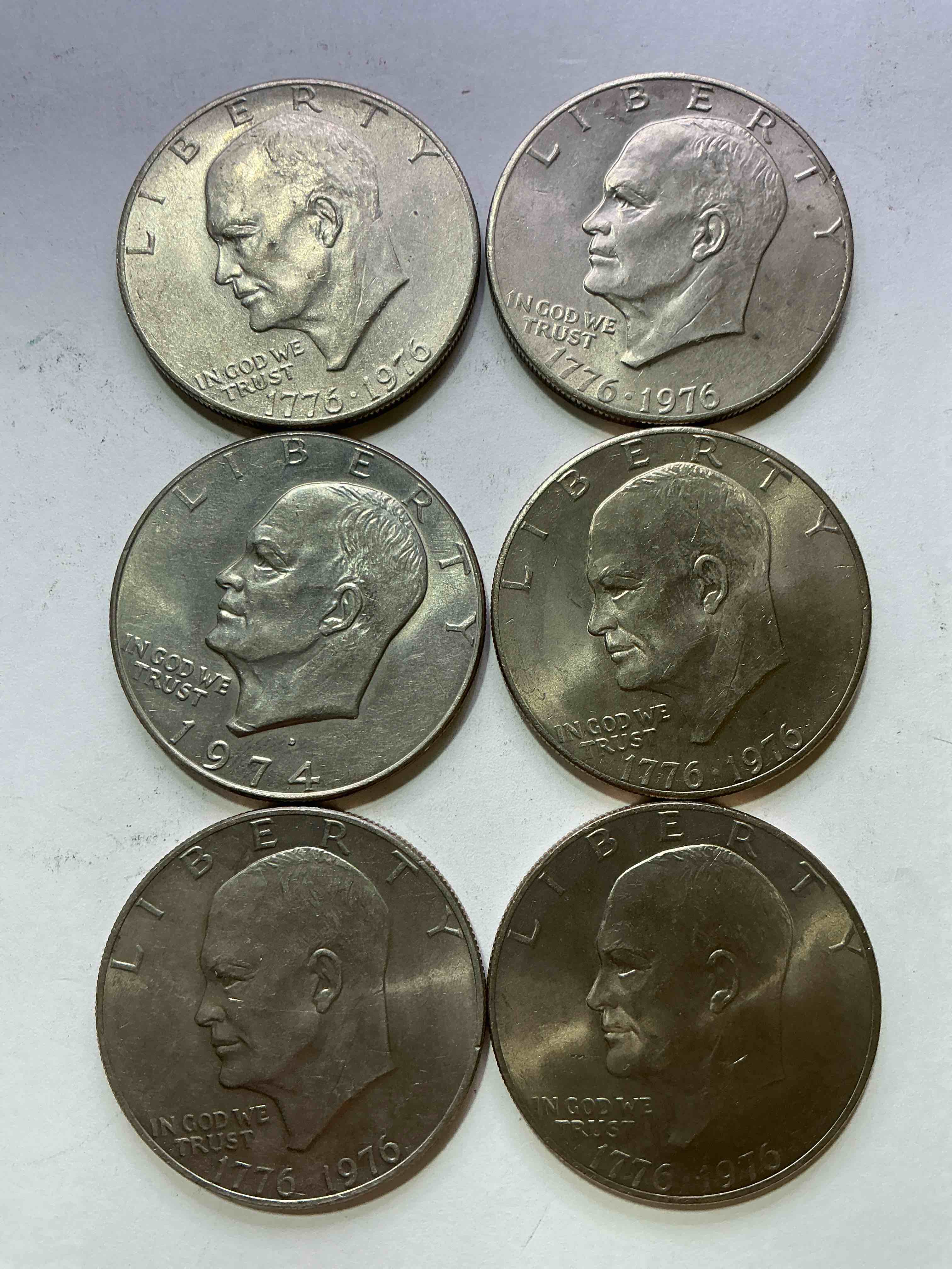 Gorgeous Eisenhower Dollar Coins! These Striking, Large U.S. Coins Were Minted From 1971-1978. Here Are Gorgeous Examples Of “Ike" Dollars From 1976! These Coins Have Become Immensely Popular With Collectors & Some Have Great Toning!