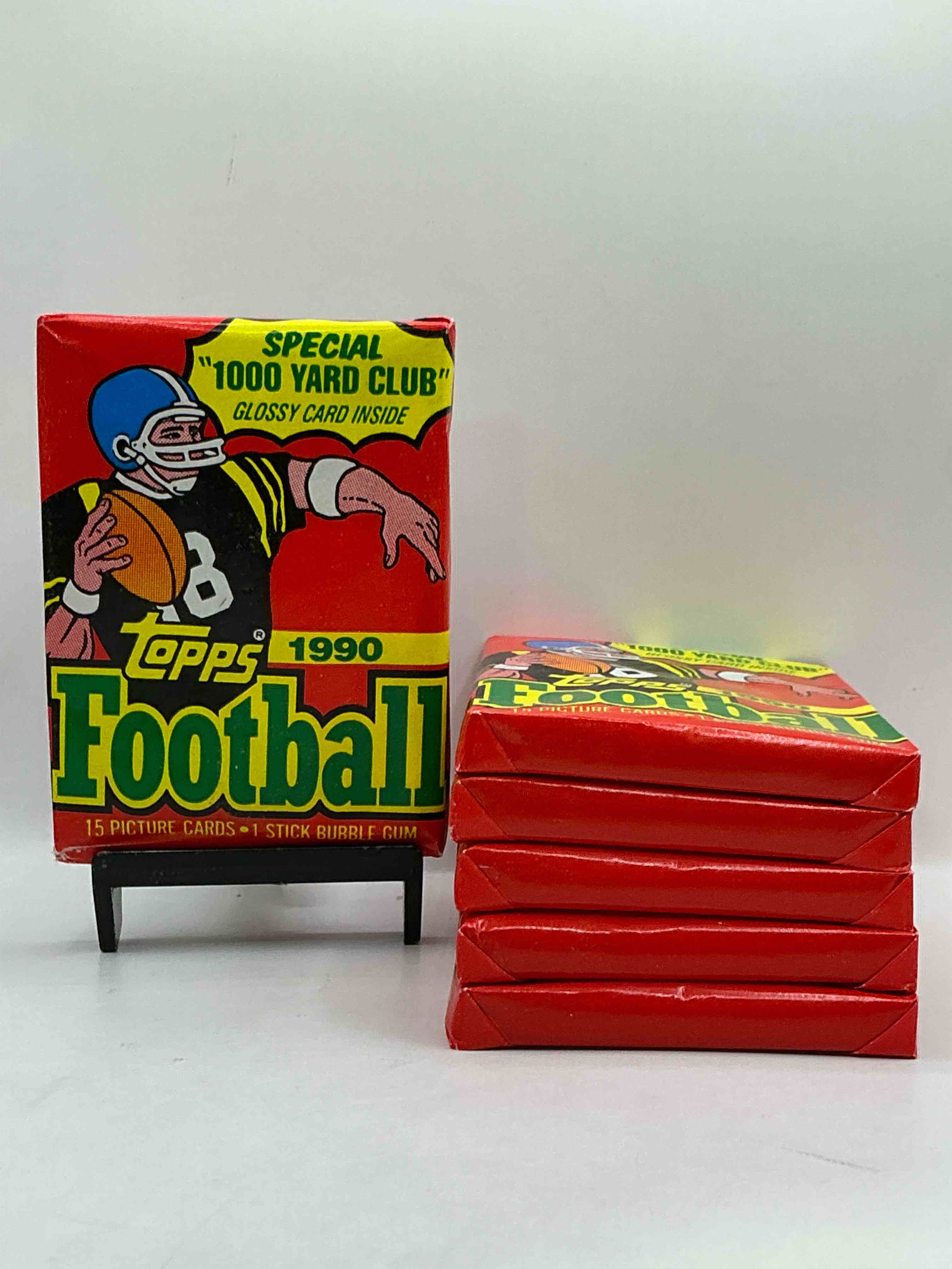 Joe Montana, Emmitt Smith & Barry Sanders!? 1990 Topps Football Unopened Sports Card Wax Pack, Direct From Original Retail Box! Getting Hard To Find! Search For Early Barry Sanders & Jerry Rice & So Much More!