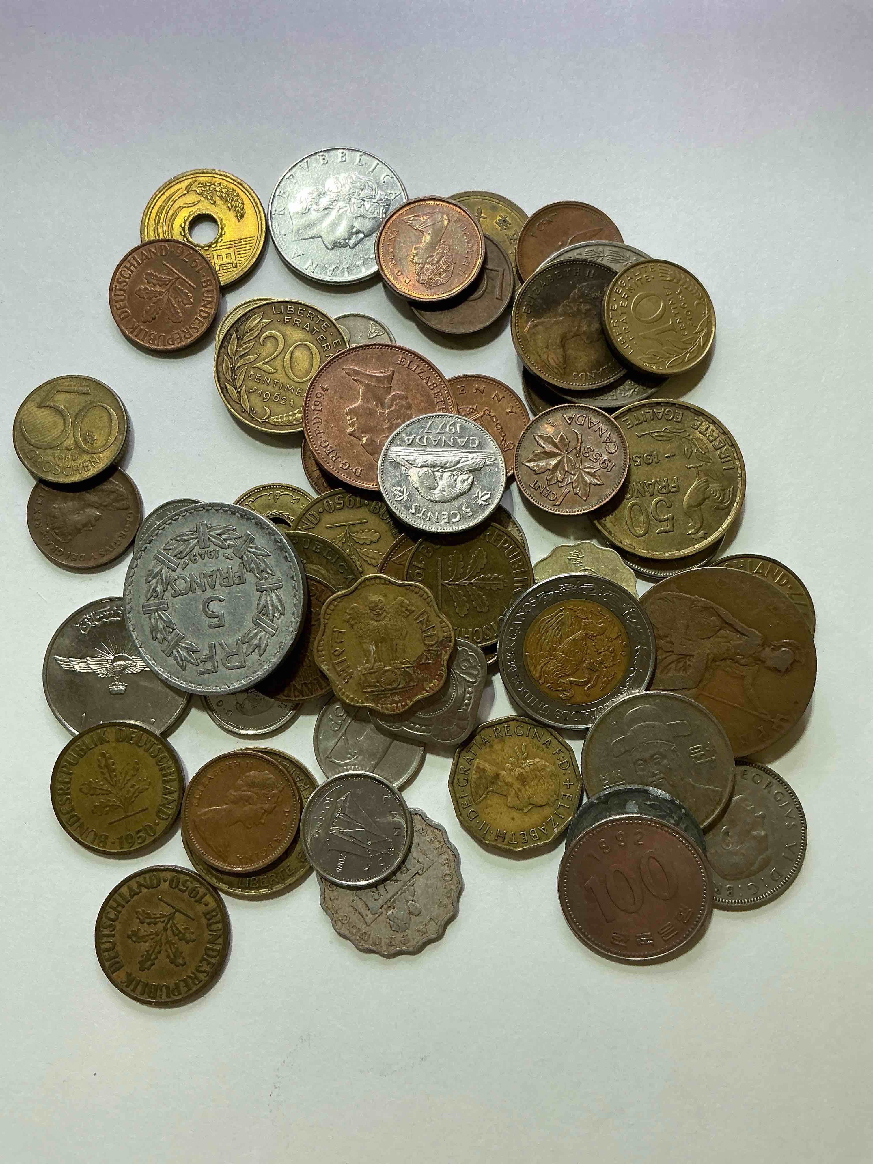 Condition photo showing Good Condition for World Coins, Antique & Vintage! Each Lot Is Unique! Many Different Years, Countries, Sizes & Exotic Places. This Cool Collection Of Antique Coins From Around The World Is Loads Of Fun! Have Fun Identifying Each Coin & Country As A Great Educational Tool! A Great Investment Too!