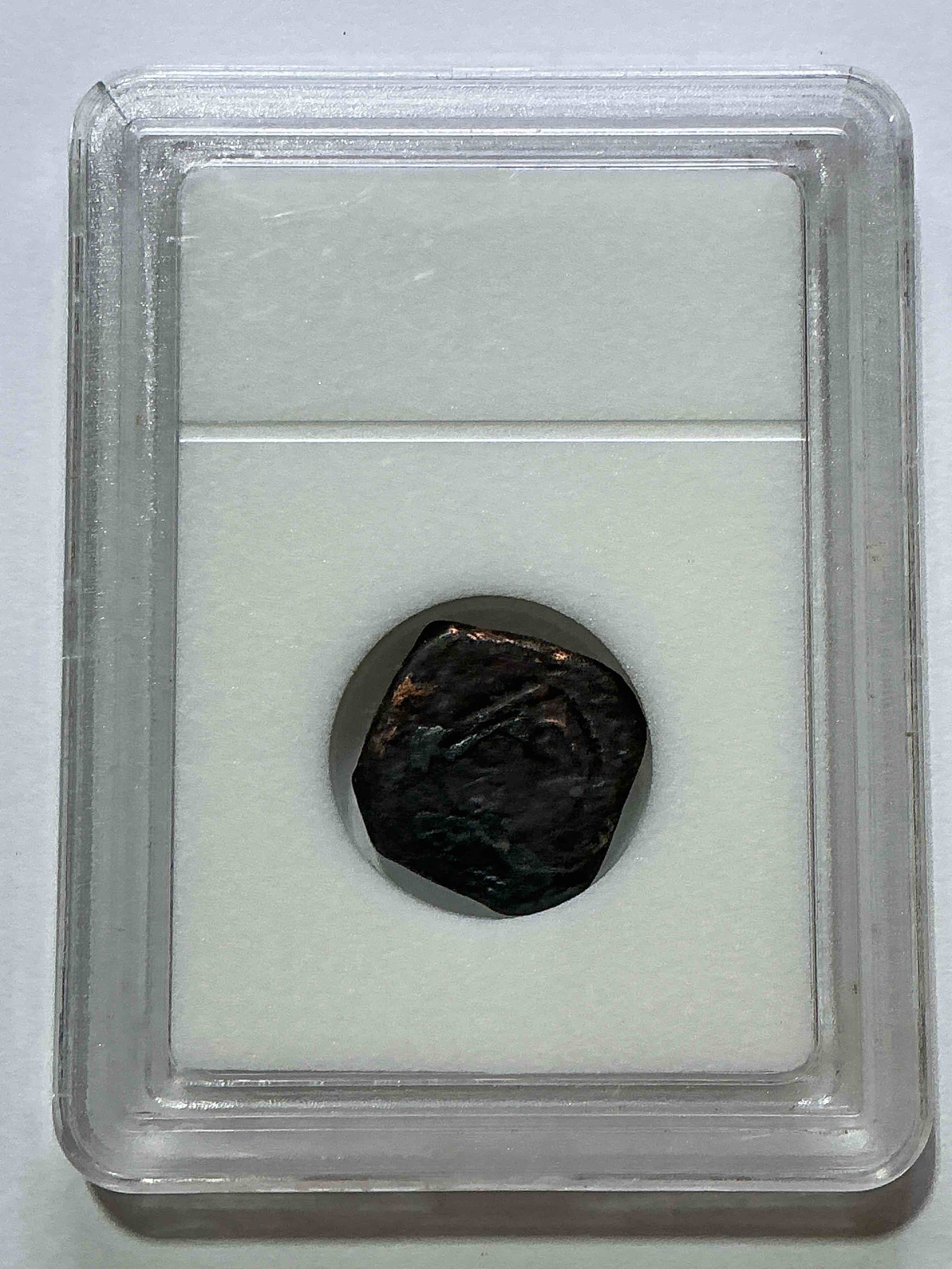 Condition photo showing Good Condition for Authentic Pirate Era Coin! New World Pirate Era Spanish Bronze Nummis, Circa 1608-1695 AD, Genuine “Pirate Coin” Encased & International Numismatic Bureau Case! Own A Piece Of Authentic “Pirate Treasure!”