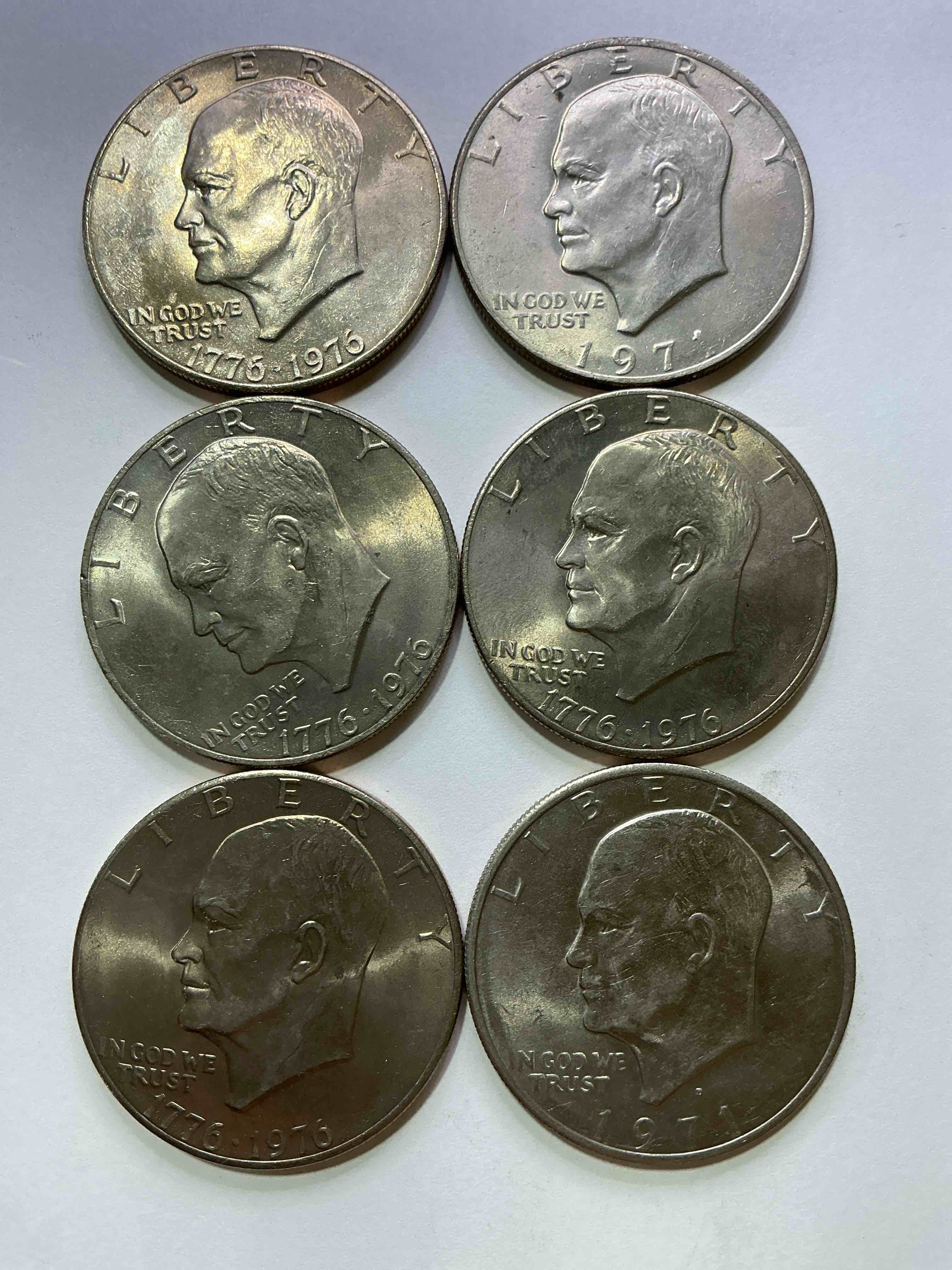 Gorgeous Eisenhower Dollar Coins! These Striking, Large U.S. Coins Were Minted From 1971-1978. Here Are Gorgeous Examples Of “Ike" Dollars From 1976 & More! These Coins Have Become Immensely Popular With Collectors & Some Have Great Toning!