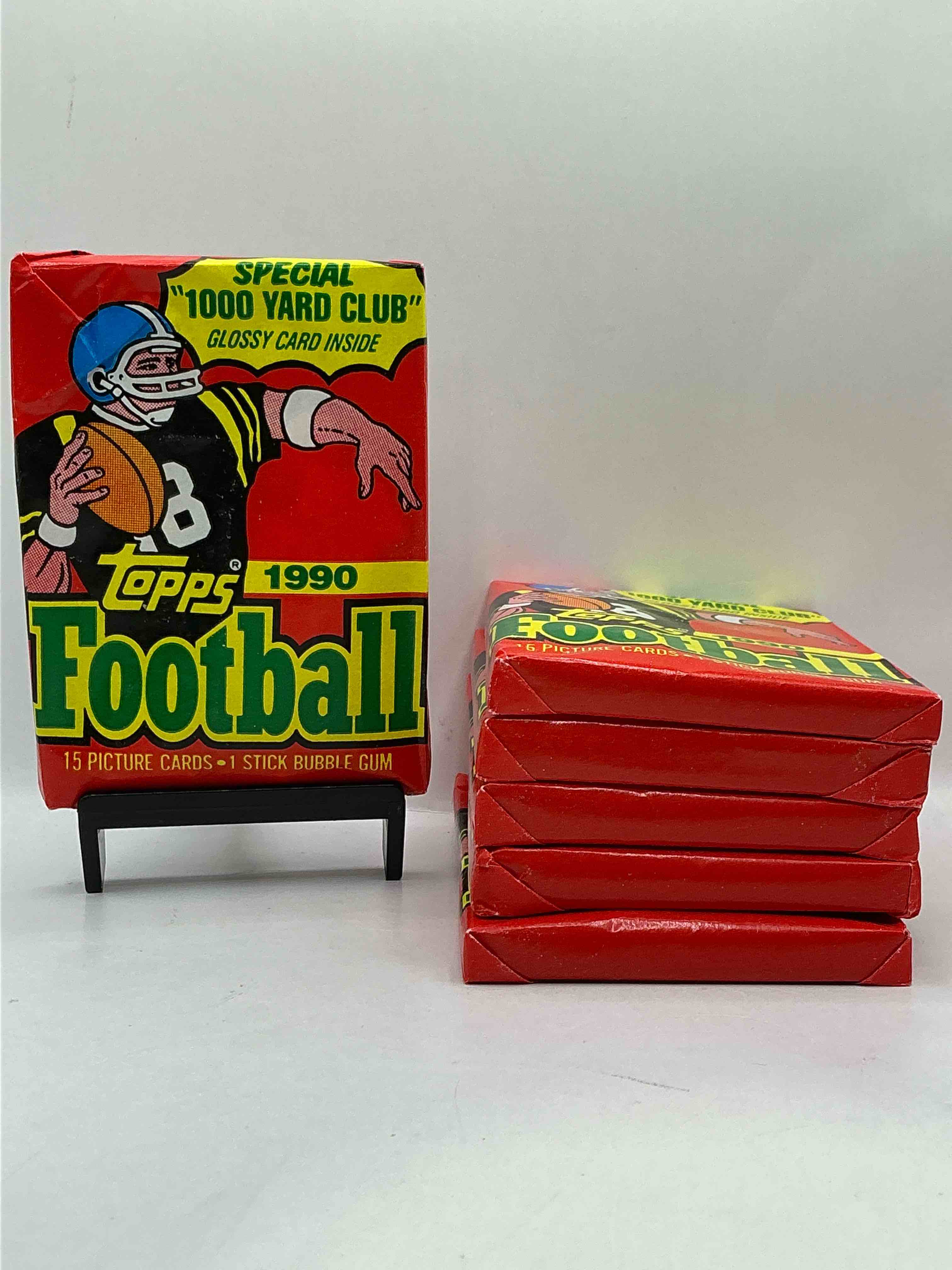 Joe Montana, Emmitt Smith & Barry Sanders!? 1990 Topps Football Unopened Sports Card Wax Pack, Direct From Original Retail Box! Getting Hard To Find! Search For Early Barry Sanders & Jerry Rice & So Much More!