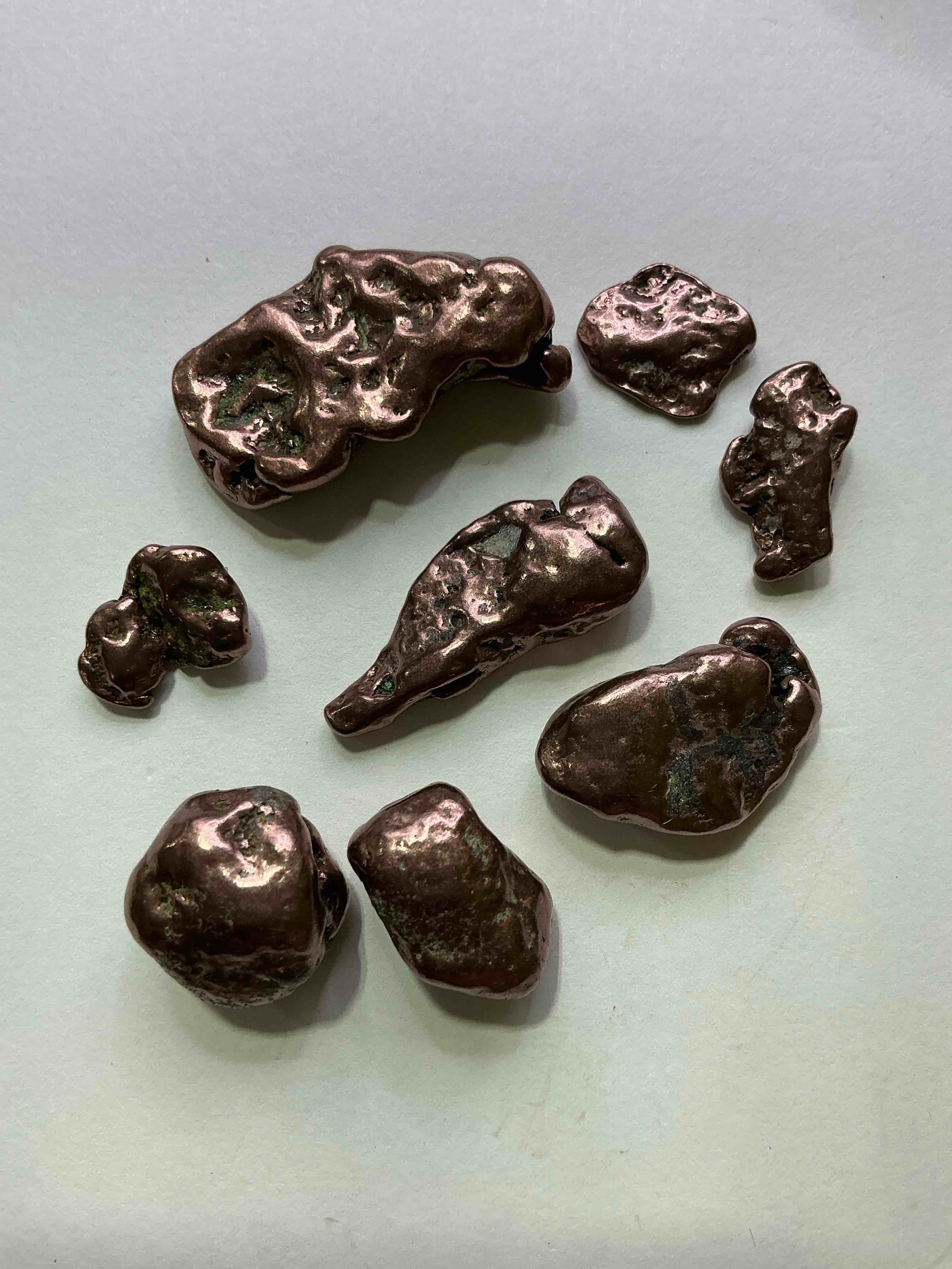 Copper Nuggets In Rare Form! Check Out These Rarely Seen Approximately .999 Copper Nuggets Direct From Prospecting In Copper Harbor, Michigan! Copper In Nugget Form Is Rarely Seen & Each Piece Is Completely Unique. A Great Investment In Fine U.S. Michigan Copper & Also Really Cool Conversation Pieces!