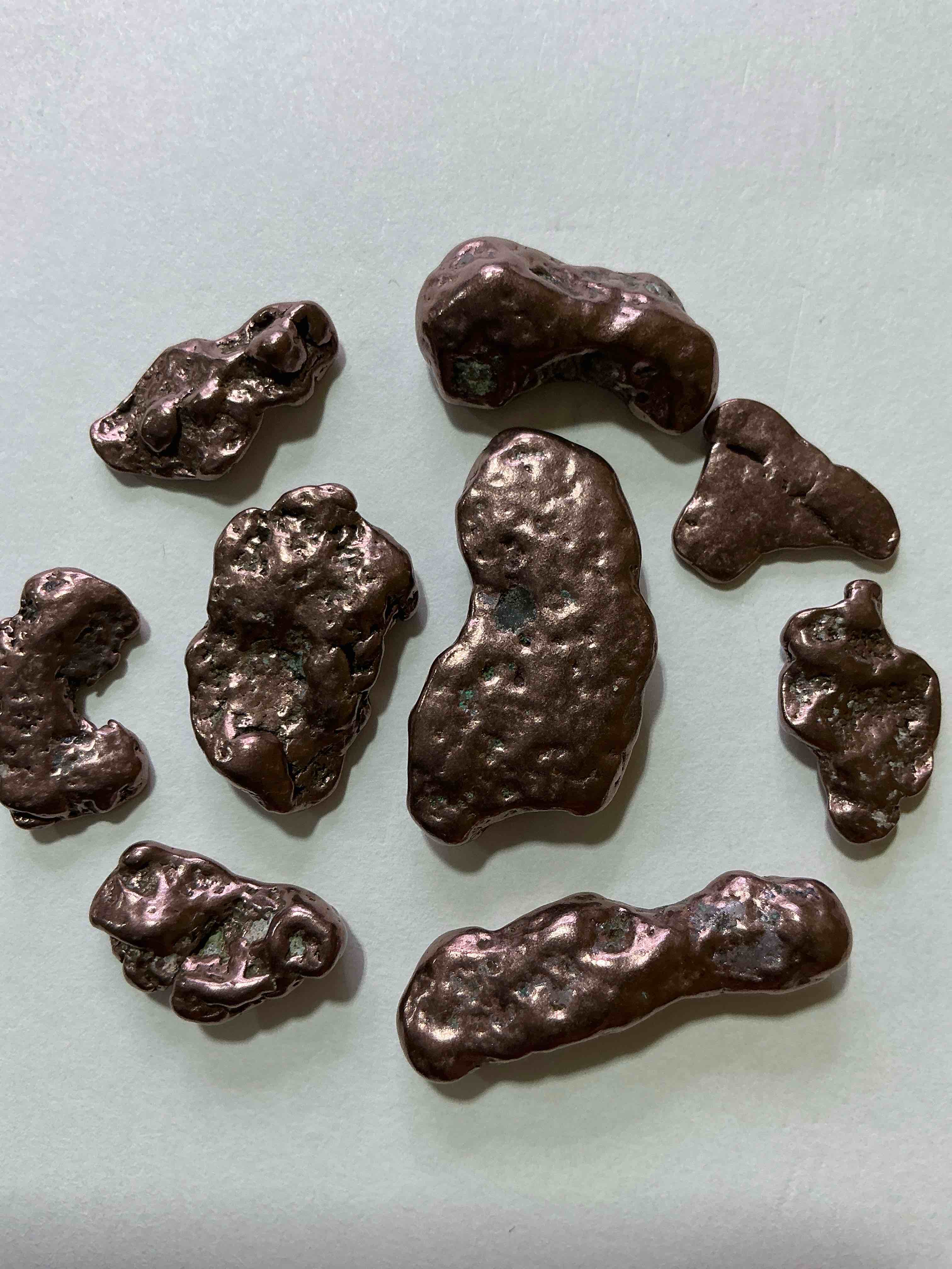 Copper Nuggets In Rare Form! Check Out These Rarely Seen Approximately .999 Copper Nuggets Direct From Prospecting In Copper Harbor, Michigan! Copper In Nugget Form Is Rarely Seen & Each Piece Is Completely Unique. A Great Investment In Fine U.S. Michigan Copper & Also Really Cool Conversation Pieces!