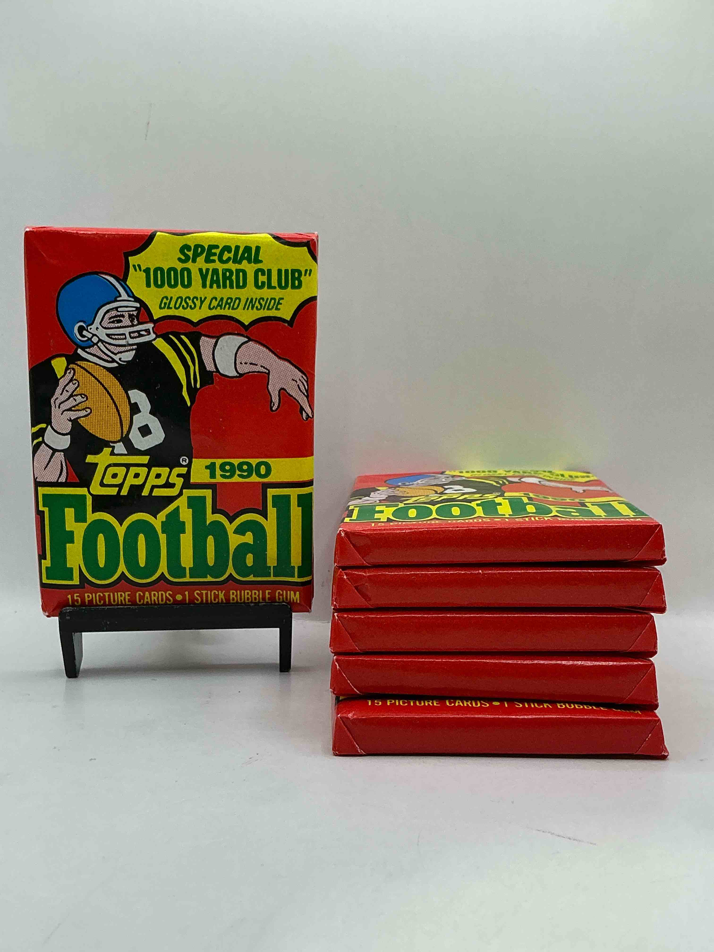 Joe Montana, Emmitt Smith & Barry Sanders!? 1990 Topps Football Unopened Sports Card Wax Pack, Direct From Original Retail Box! Getting Hard To Find! Search For Early Barry Sanders & Jerry Rice & So Much More!