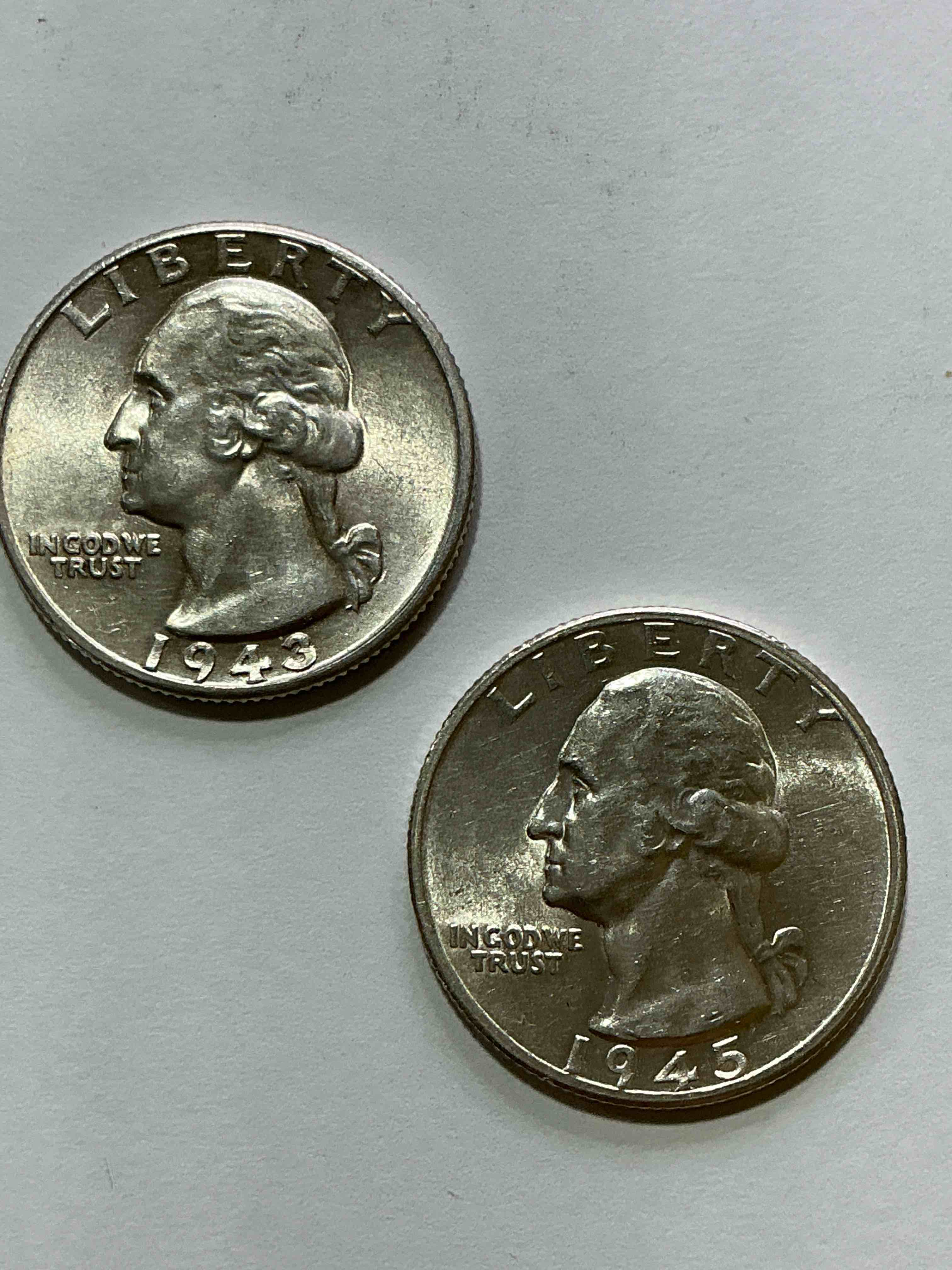 George Washington Brilliant Silver! Pre 1965 U.S. Quarter Dollar Coins Were Actually Silver, Here Are two Great Examples Of Awesome, Pristine George Washington Silver Quarters, Stunning & Uncirculated! Rare Mints! Great For Investing In Precious Metals! These Coins Were Minted At 90% Silver and 10% Copper, Giving Them A Net Weight Of .18084 Ounces Of Pure Silver Per Coin! Very Hard To Find Uncirculated, Stunning! Invest In Fine U.S. Silver!