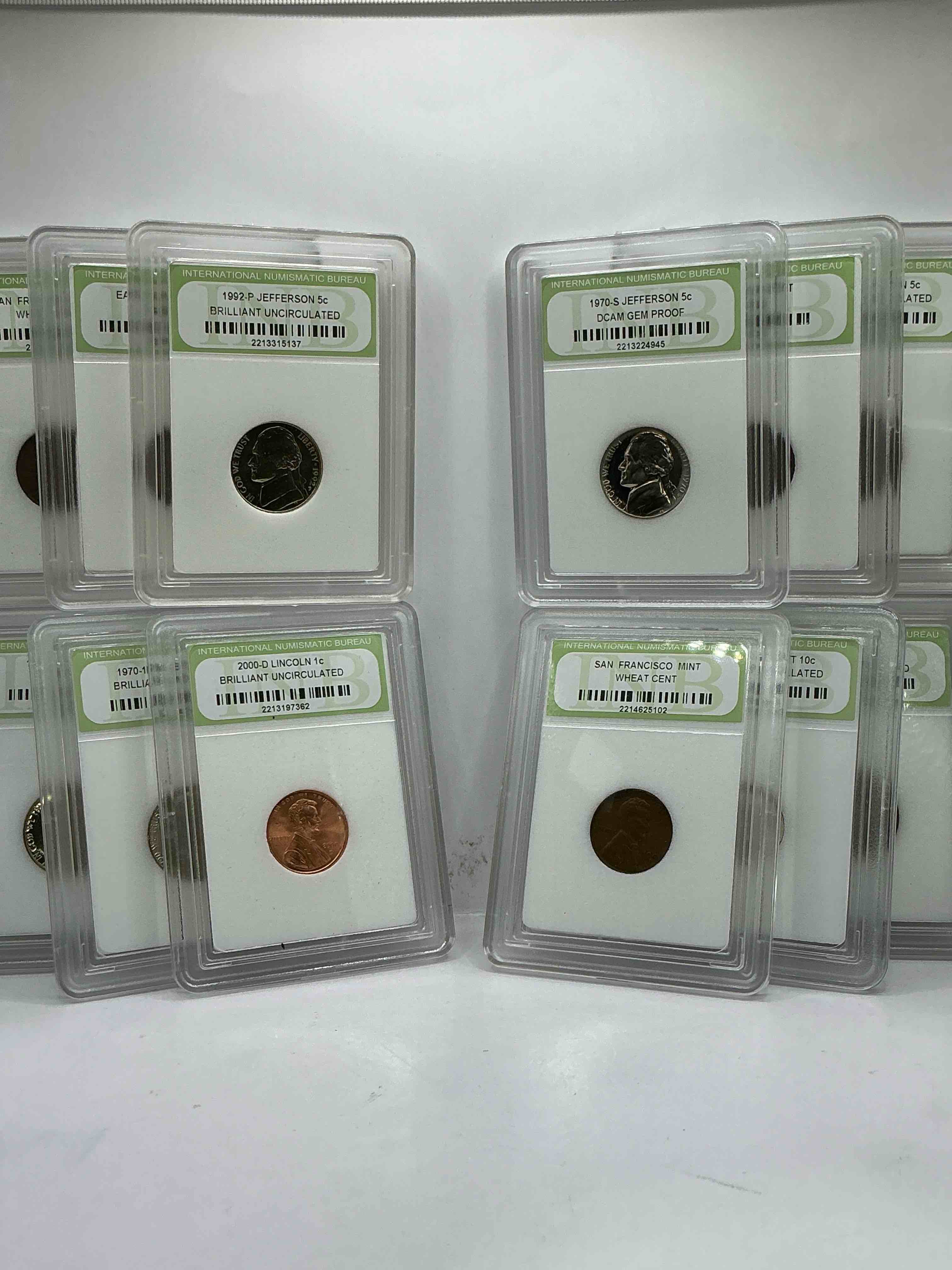 Condition photo showing New/Like New for Collector's Dream! 12 Different Rare, Slabbed U.S. Collector Coins In Certified/Catalogued Protective Slab Cases! A Great Way to Build An Incredible Collection Of Protected, Rare U.S. Coins! Great For The Coin Fan & Collector!