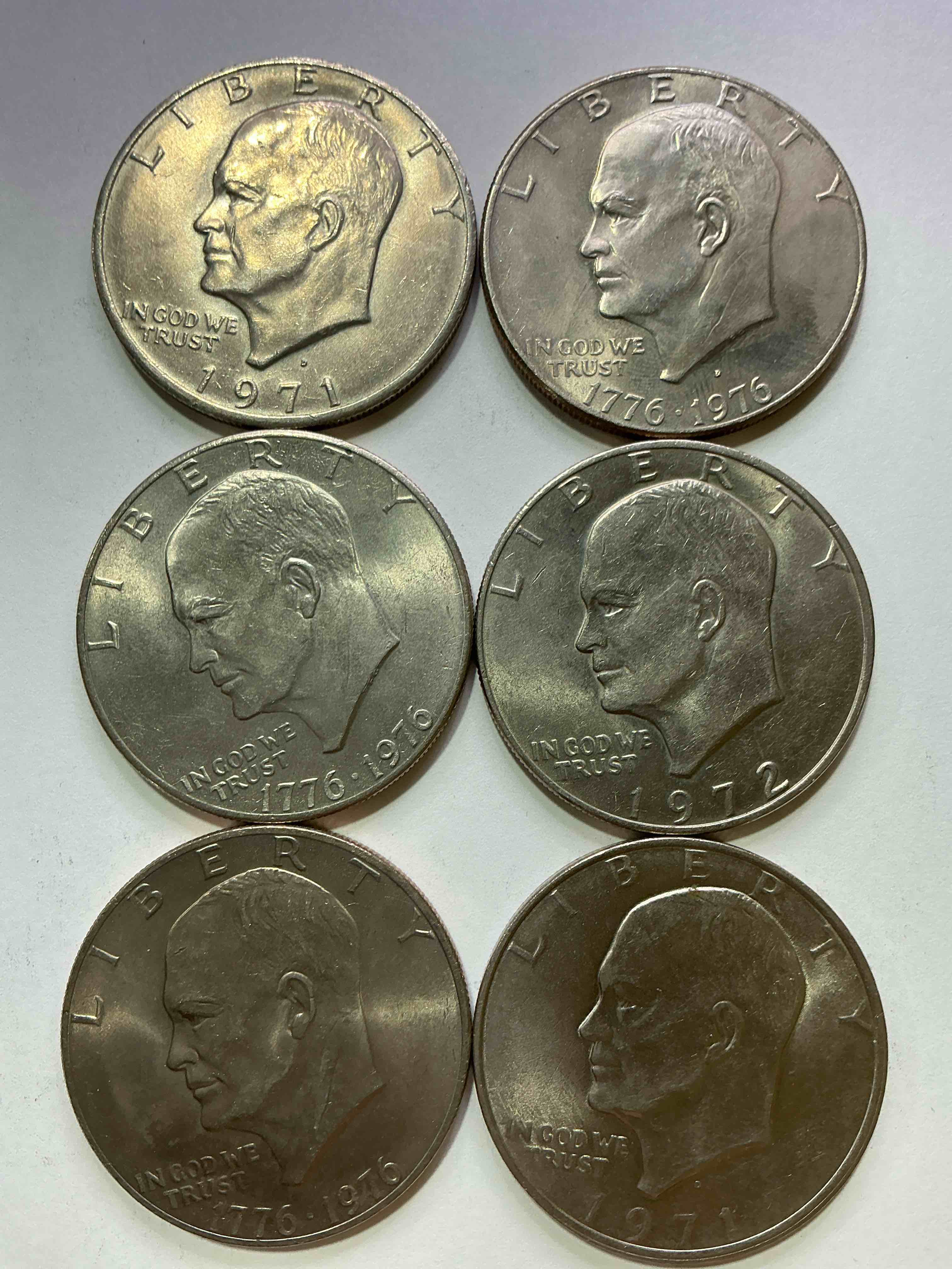 Gorgeous Eisenhower Dollar Coins! These Striking, Large U.S. Coins Were Minted From 1971-1978. Here Are Gorgeous Examples Of “Ike" Dollars From 1976 & More! These Coins Have Become Immensely Popular With Collectors & Some Have Great Toning!