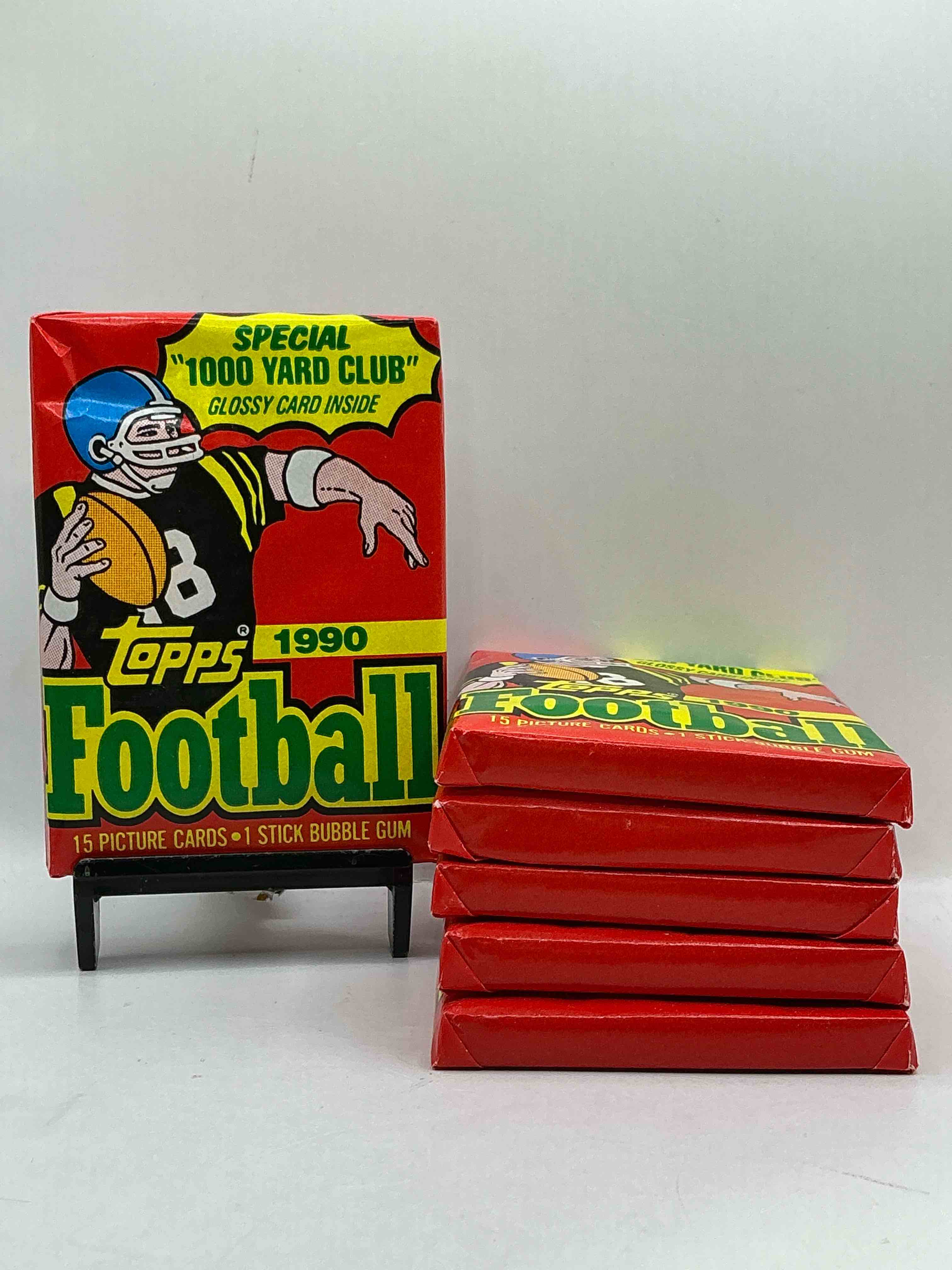 Joe Montana, Emmitt Smith & Barry Sanders!? 1990 Topps Football Unopened Sports Card Wax Pack, Direct From Original Retail Box! Getting Hard To Find! Search For Early Barry Sanders & Jerry Rice & So Much More!