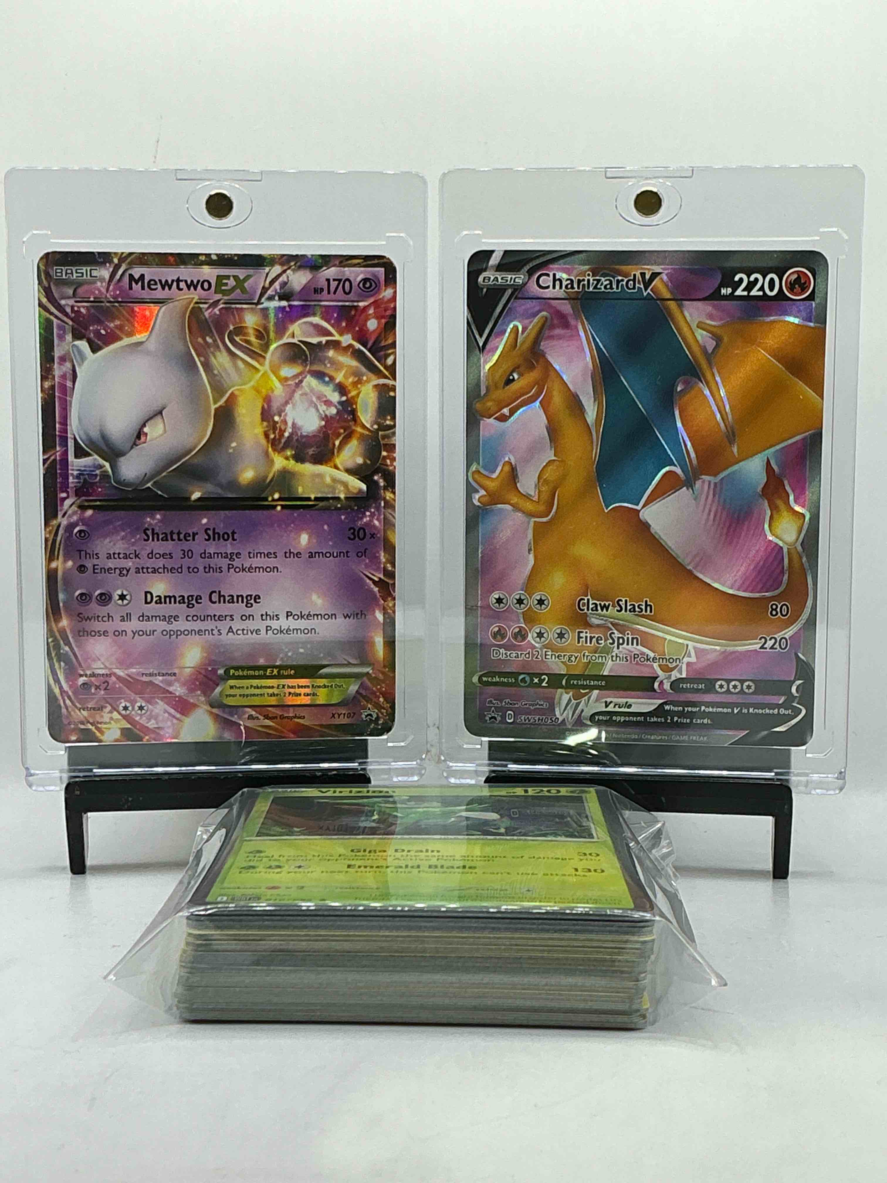 Charizard V Holo Claw Slash, Mewtwo EX Holo Shatter Shot Pokémon! This Insane Pokémon Lot Is Filled With Commons, Holos, Legends, Heroes & More! 50 Card Lot!