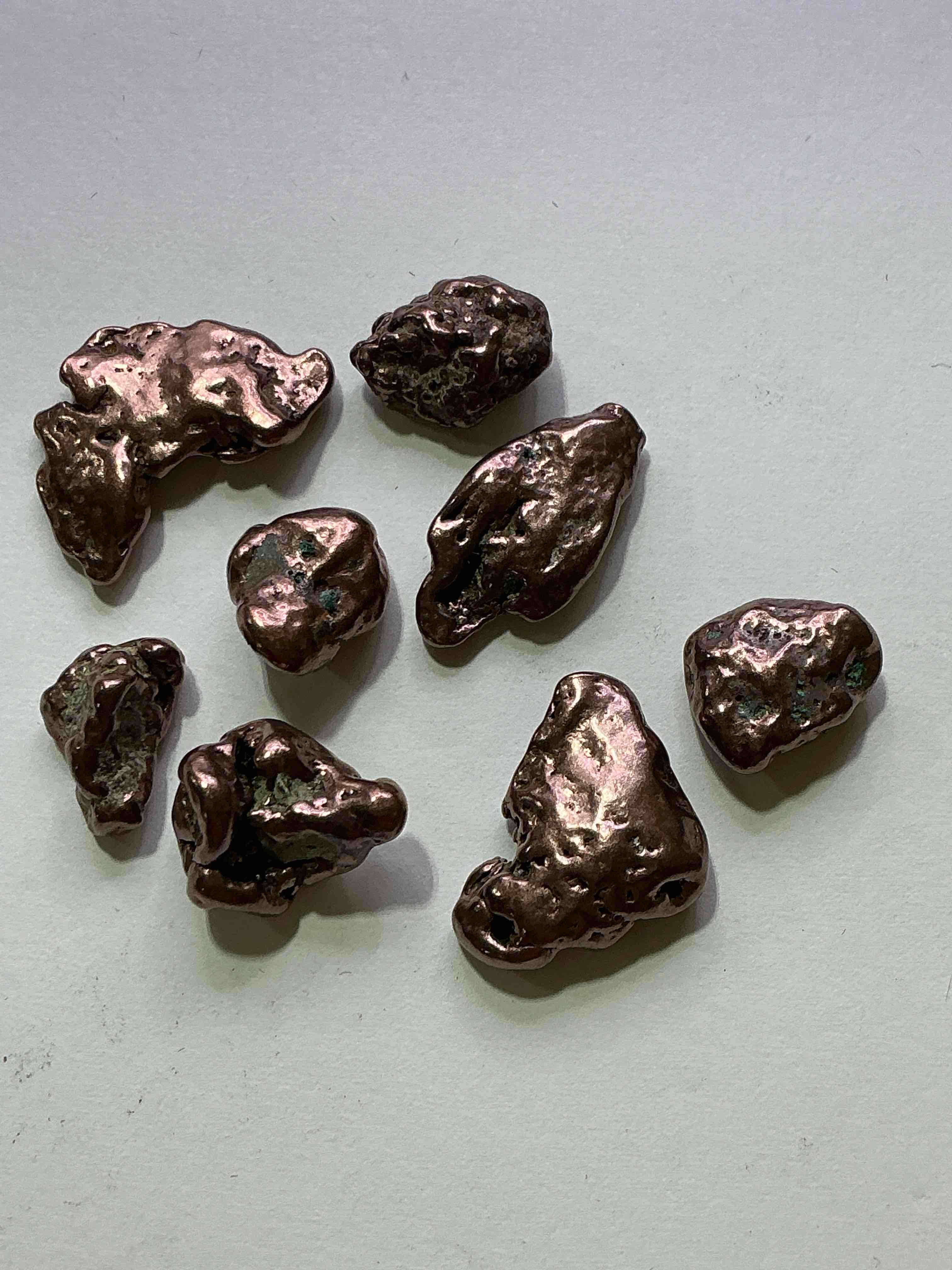 Copper Nuggets In Rare Form! Check Out These Rarely Seen Approximately .999 Copper Nuggets Direct From Prospecting In Copper Harbor, Michigan! Copper In Nugget Form Is Rarely Seen & Each Piece Is Completely Unique. A Great Investment In Fine U.S. Michigan Copper & Also Really Cool Conversation Pieces!
