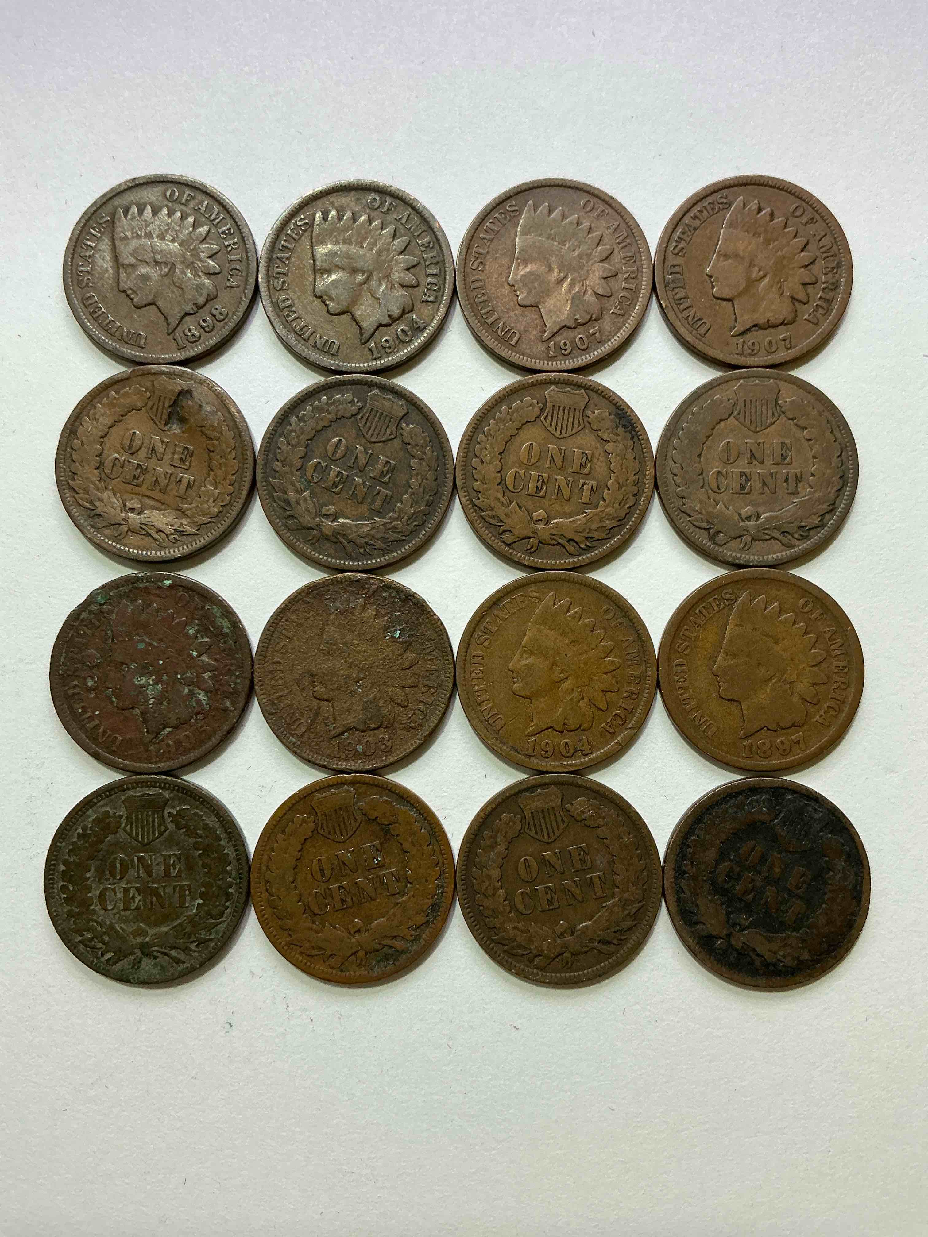 Indian Head Pennies! These Gorgeous U.S. Pennies Were Minted From 1859-1909 & Have Become Serious Collector Items! The "Indian Head" Design Is Actually A Representation Of Lady Liberty Wearing An Indian Headdress. Here Are Beautiful, Well-Kept Examples Representing Many Different Mint Years! Great For Collecting, Investing & Learning History, & Rare With Visible Dates!