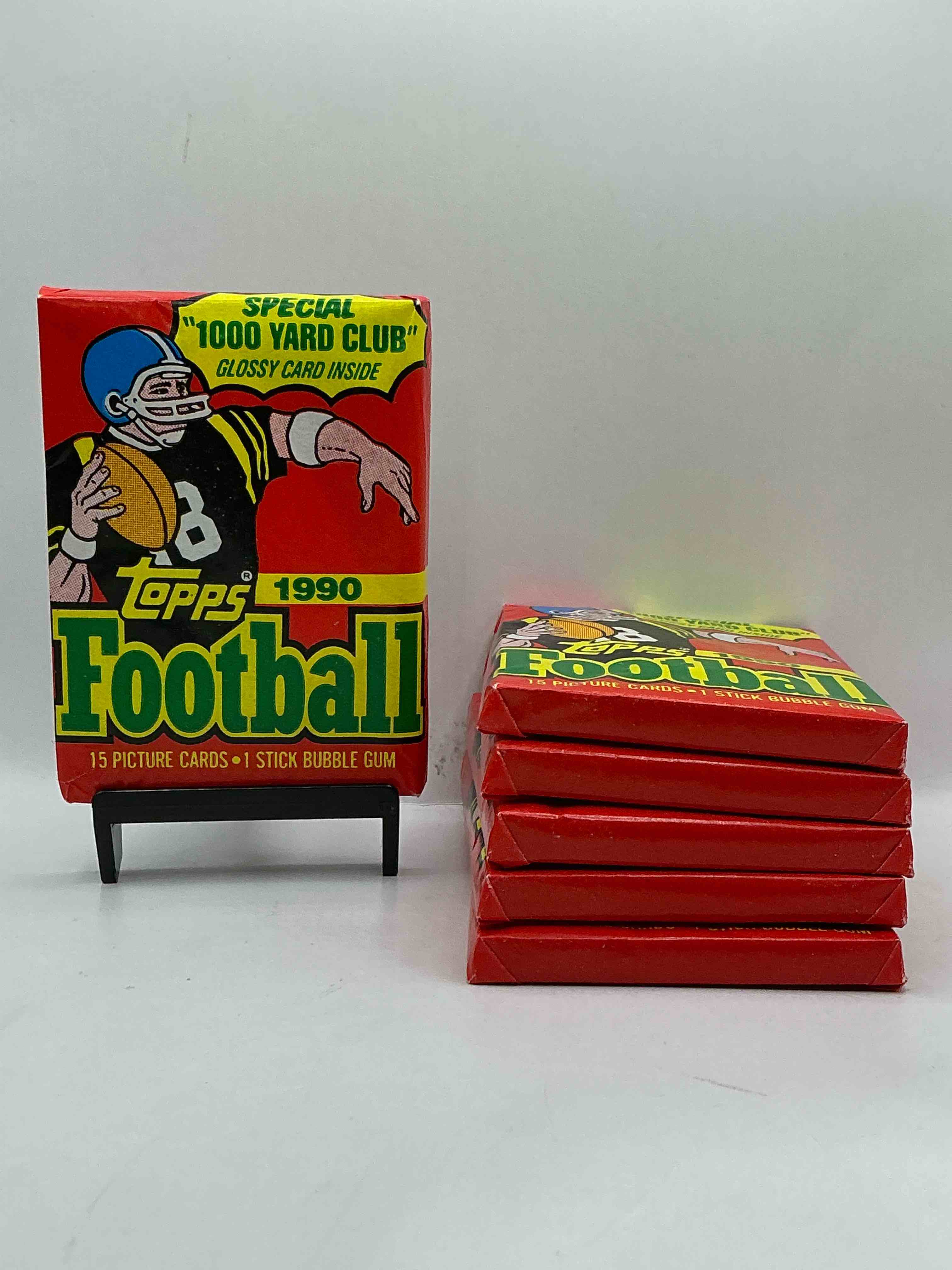 Joe Montana, Emmitt Smith & Barry Sanders!? 1990 Topps Football Unopened Sports Card Wax Pack, Direct From Original Retail Box! Getting Hard To Find! Search For Early Barry Sanders & Jerry Rice & So Much More!