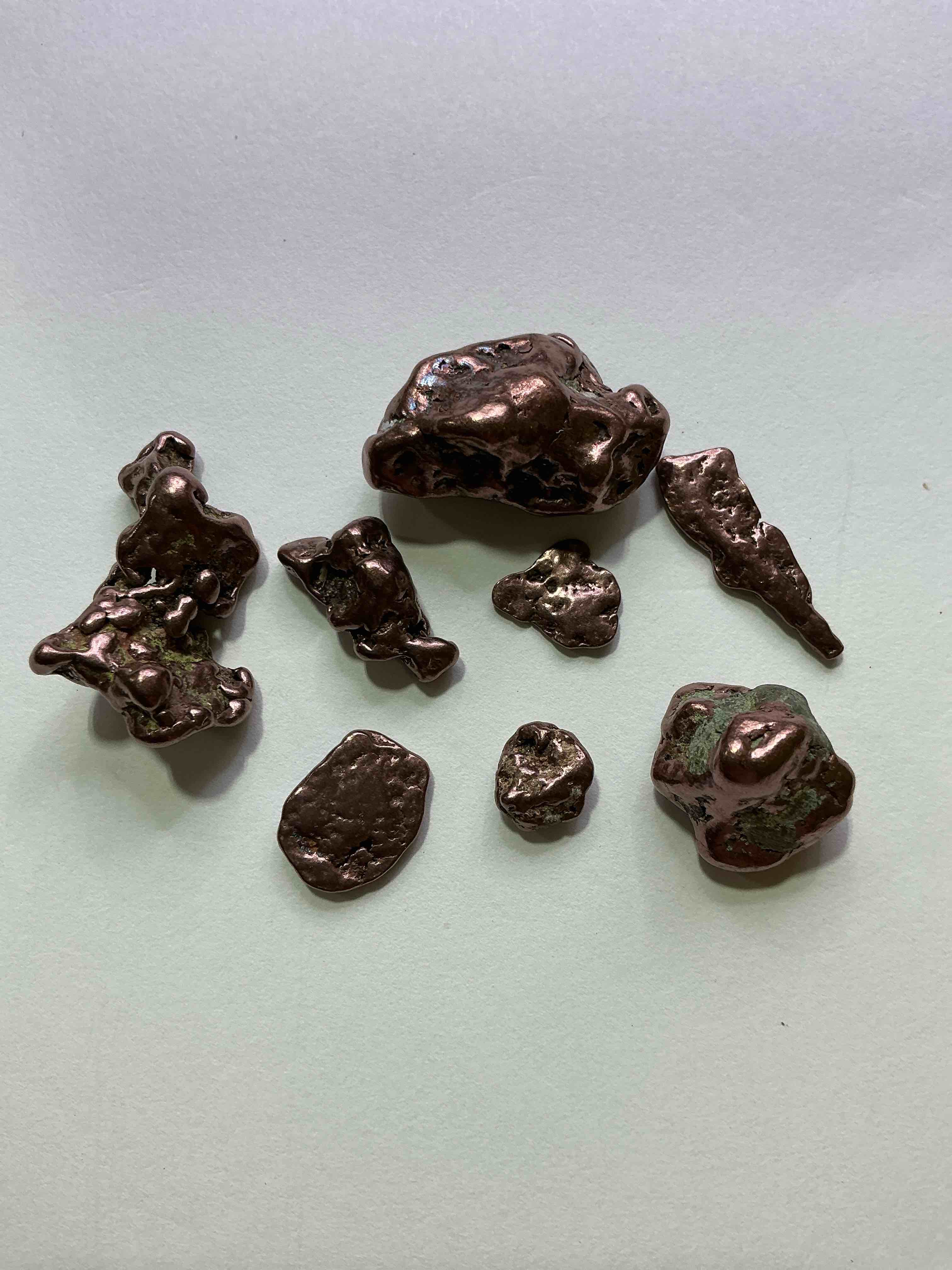 Copper Nuggets In Rare Form! Check Out These Rarely Seen Approximately .999 Copper Nuggets Direct From Prospecting In Copper Harbor, Michigan! Copper In Nugget Form Is Rarely Seen & Each Piece Is Completely Unique. A Great Investment In Fine U.S. Michigan Copper & Also Really Cool Conversation Pieces!