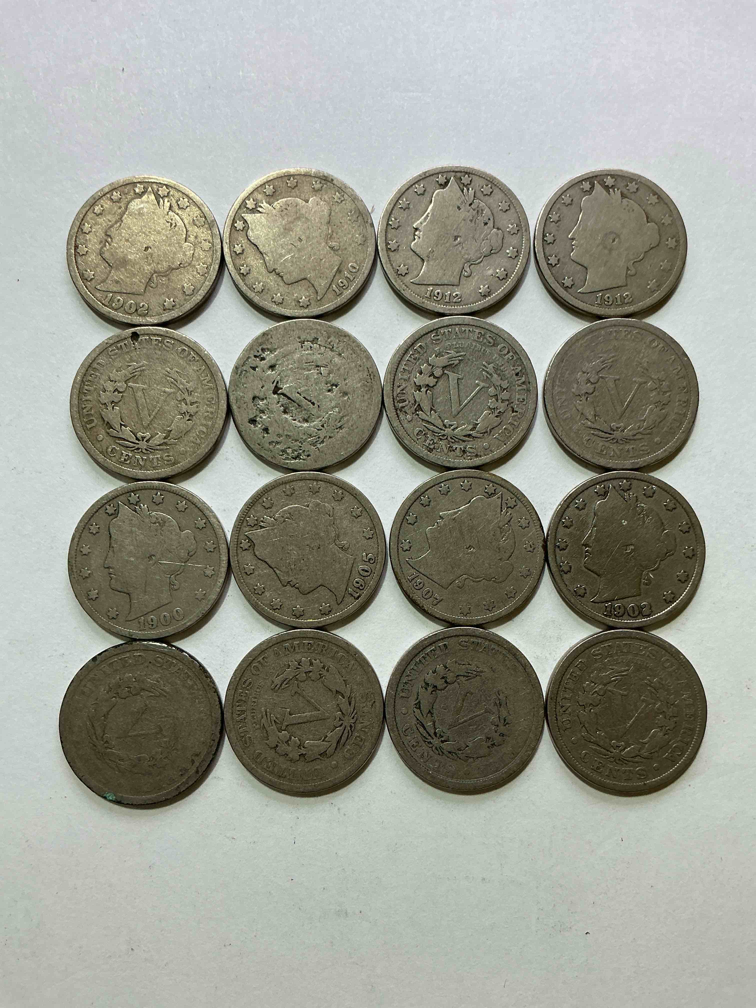 Condition photo showing Good Condition for Antique U.S. V Nickels! Think Of The History These Coins Have Seen!, Liberty Head V Nickels Were Minted Up Until 1913 & Were The Style Of Nickels Before Buffalo Nickels. Own Some Cool Pieces Of History! Rare To See These Coins With The "Date On" In Circulated Condition!