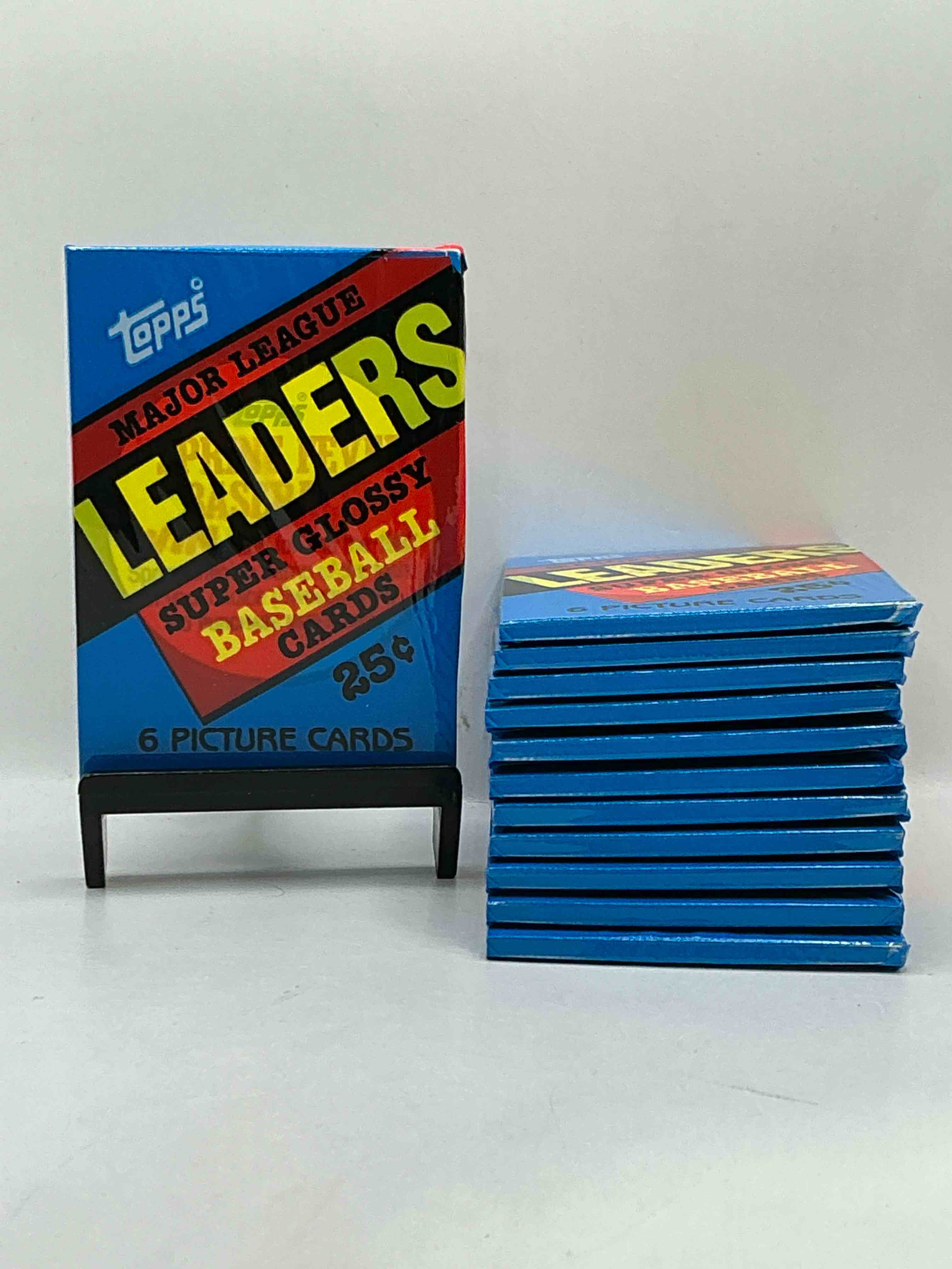 Ultra Rare! 1986 "MLB Leaders" Unopened Miniature Baseball Collectible Card Packs, 6 Cards Per Pack, Direct From Original Retail Case. Super Rare, Impossible To Find! Like New Condition!