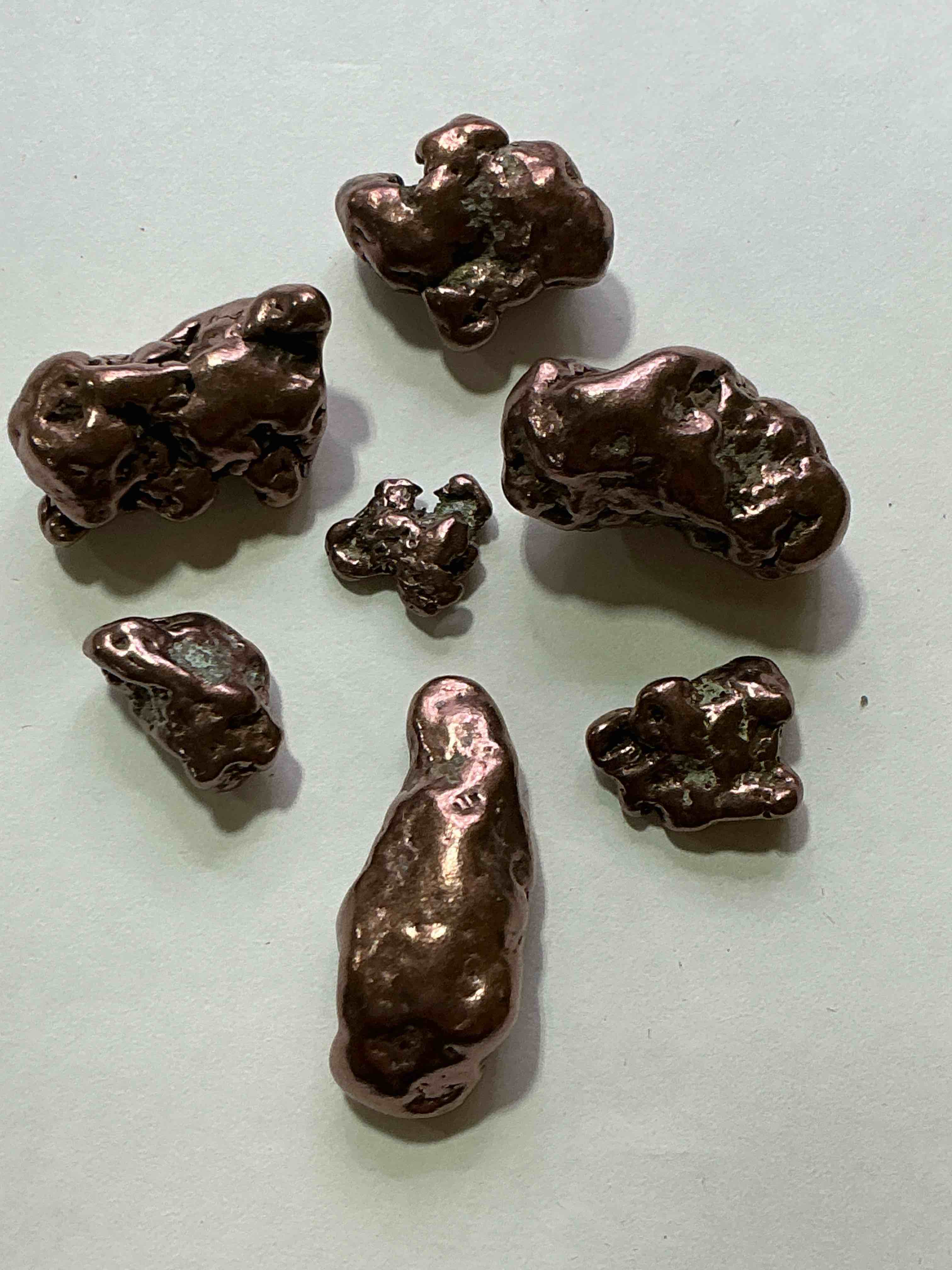 Copper Nuggets In Rare Form! Check Out These Rarely Seen Approximately .999 Copper Nuggets Direct From Prospecting In Copper Harbor, Michigan! Copper In Nugget Form Is Rarely Seen & Each Piece Is Completely Unique. A Great Investment In Fine U.S. Michigan Copper & Also Really Cool Conversation Pieces!