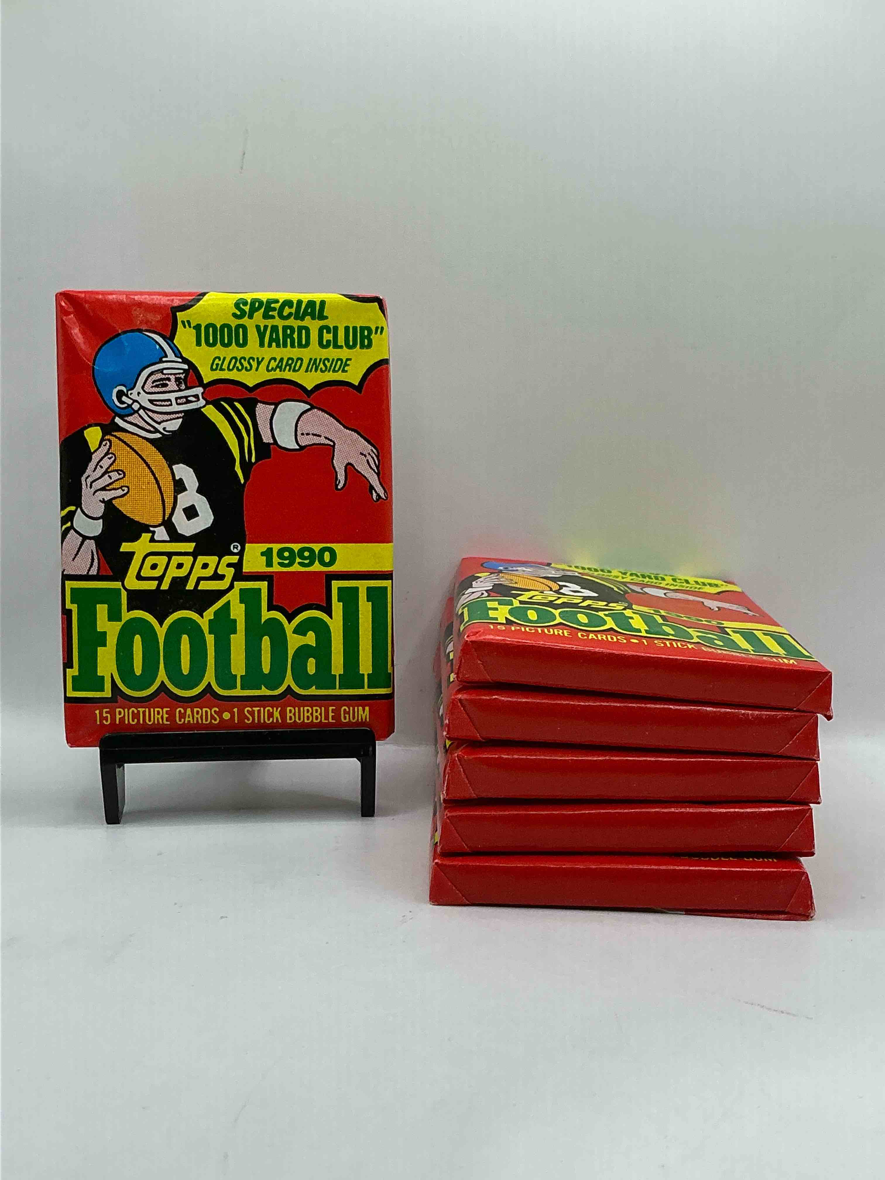 Joe Montana, Emmitt Smith & Barry Sanders!? 1990 Topps Football Unopened Sports Card Wax Pack, Direct From Original Retail Box! Getting Hard To Find! Search For Early Barry Sanders & Jerry Rice & So Much More!