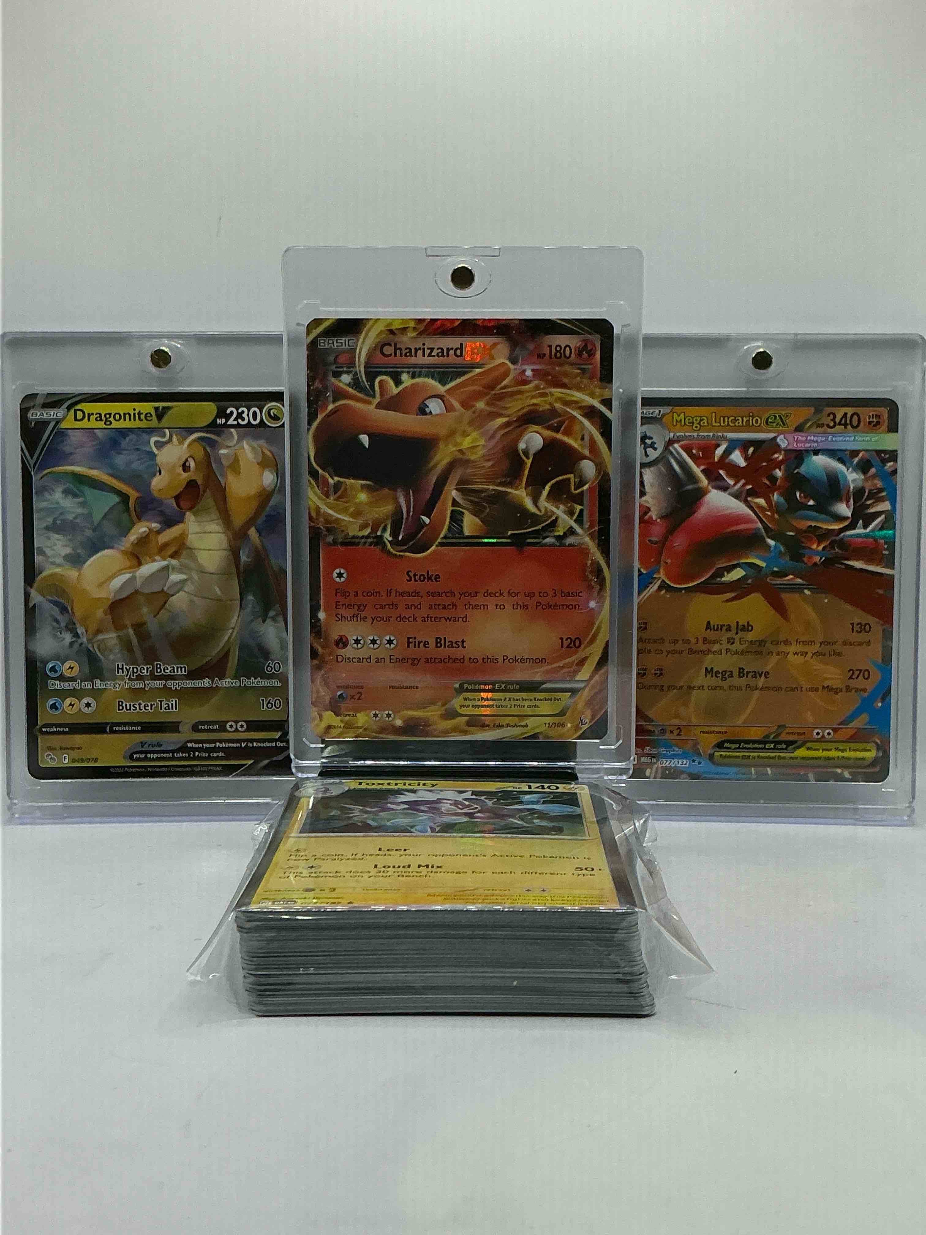 Charizard EX Holo, Dragonite V & Mega Lucario EX Holo! WOW! Pokémon Palooza! This 50 Card Lot Includes Rare Cards, Holos, Legends, Heroes, Commons & More!