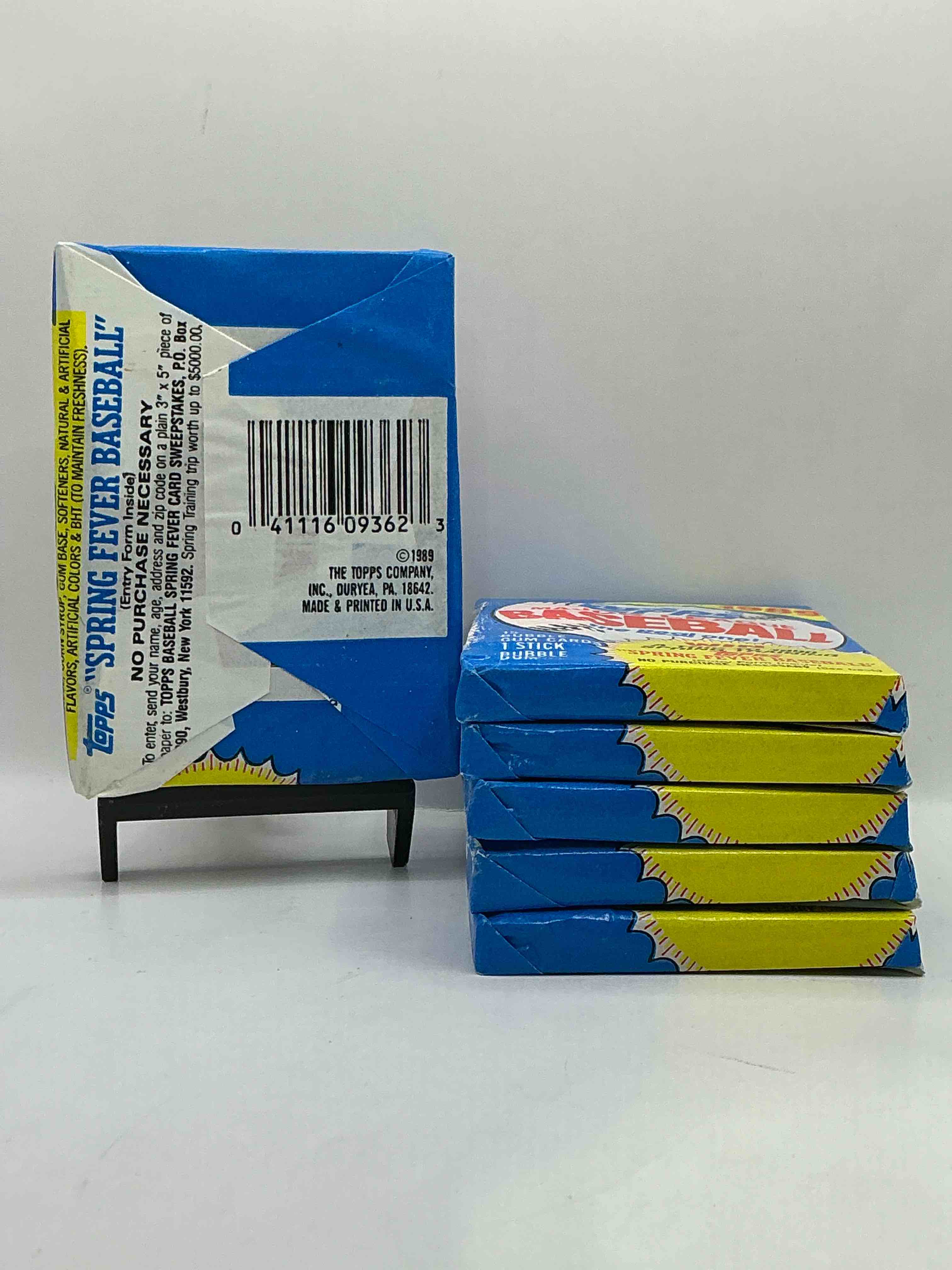 Condition photo showing New/Like New for 1989! Bo Jackson, Deion Sanders, Don Mattingly & More! Insane 1989 Topps Baseball Unopened Sports Card Collectible Wax Packs! Direct From Original Retail Case! Search For Valuable Randy Johnson Rookies!