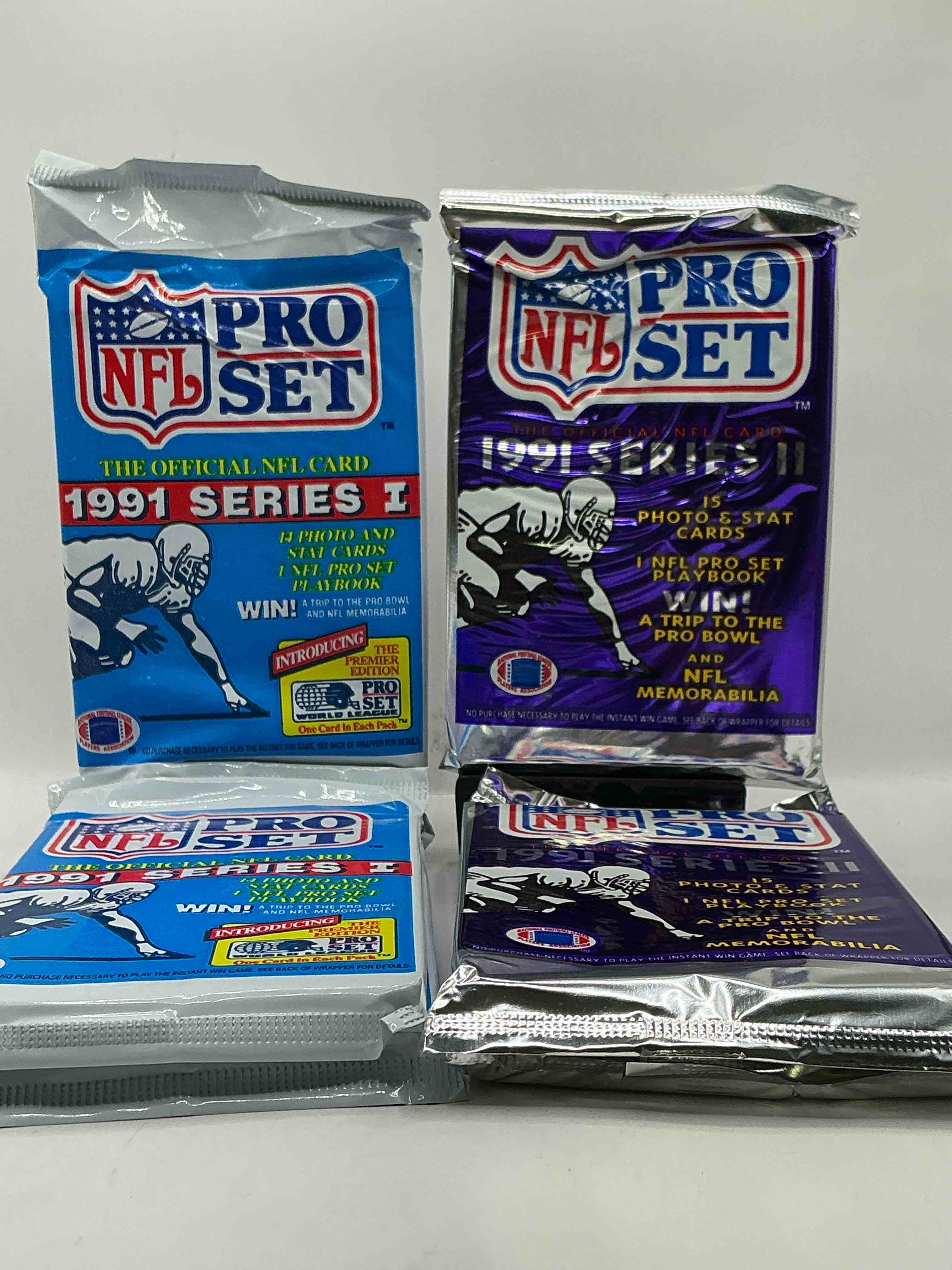 Condition photo showing New/Like New for Wow! 1991 Pro Set Football Sealed Card Pack, Direct From Original Retail Case!Highly Sought After By Collectors As This Year Is Loaded With High Profile Cards!Search For Cards From Barry Sanders, Deion Sanders, Troy Aikman, Michael Irvin & Much More! Getting Hard To Find!