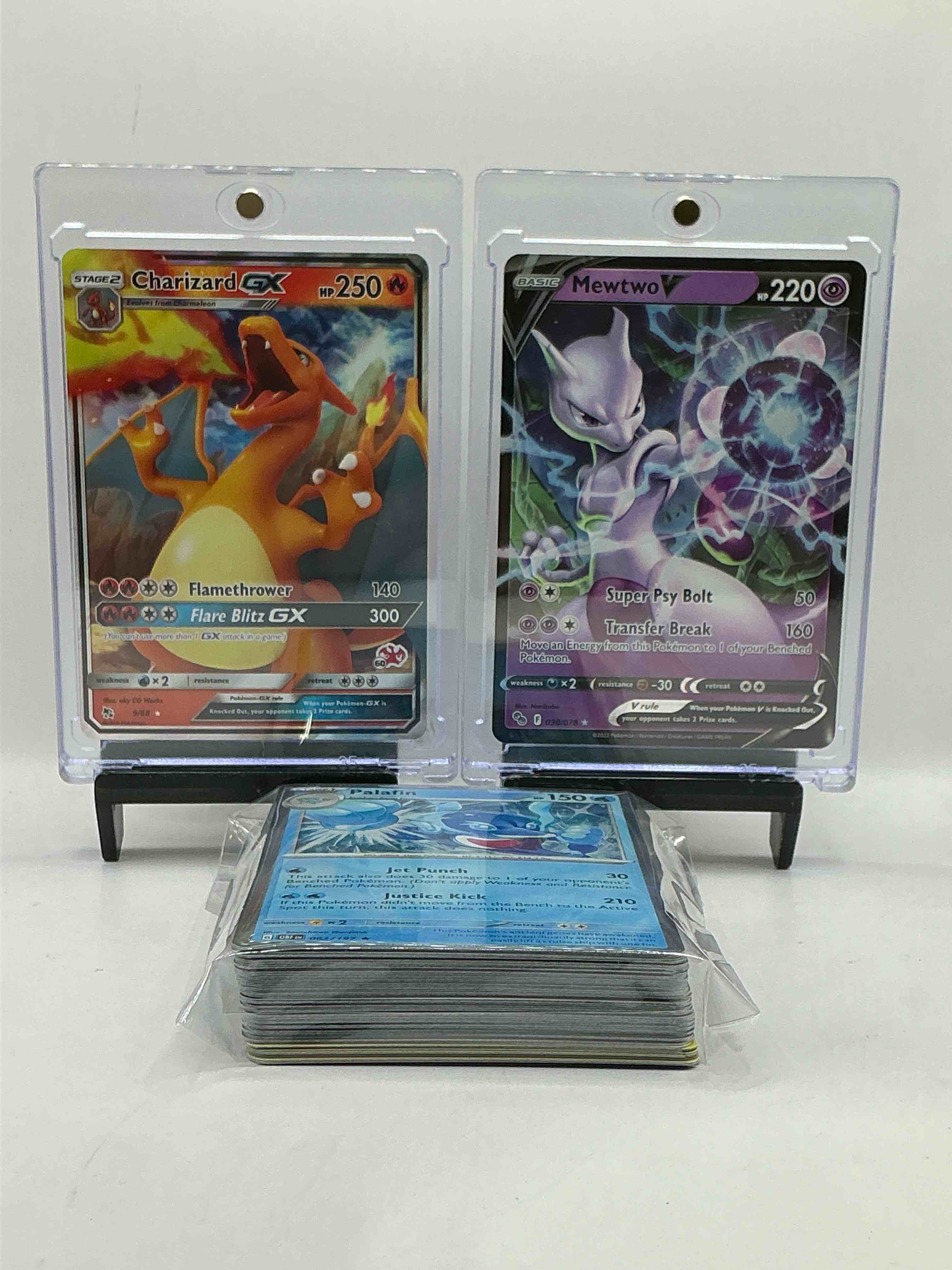 Charizard GX Holo FLAMETHROWER & Mewtwo V SUPER PSY BOLT! Pokémon Palooza! This 50 Card Lot Includes Commons, Holos, Legends, Heroes & More! WOW!